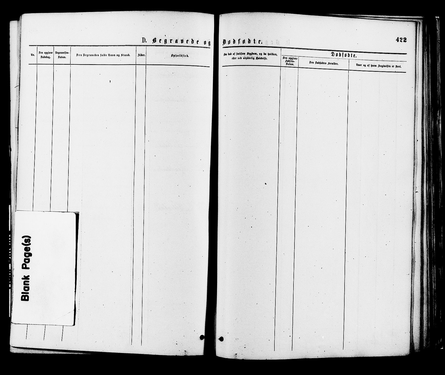 Øyestad sokneprestkontor, SAK/1111-0049/F/Fa/L0016: Ministerialbok nr. A 16, 1874-1886, s. 422