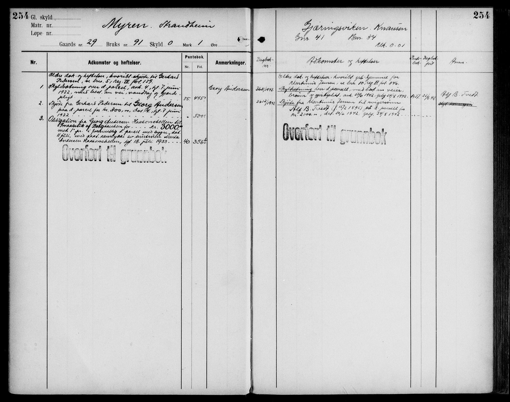 Midhordland sorenskriveri, AV/SAB-A-3001/1/G/Ga/Gab/L0109: Panteregister nr. II.A.b.109, s. 254