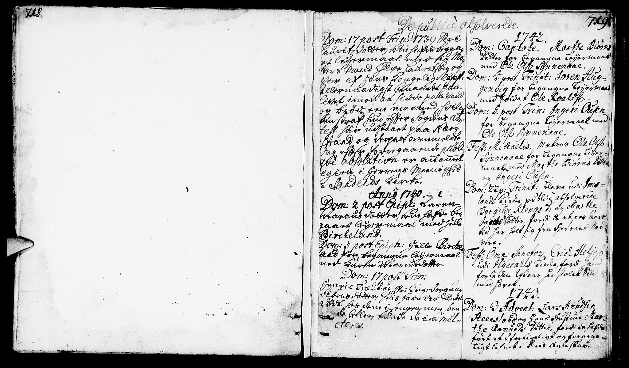 Vikedal sokneprestkontor, AV/SAST-A-101840/01/IV: Ministerialbok nr. A 1, 1737-1778, s. 718-719