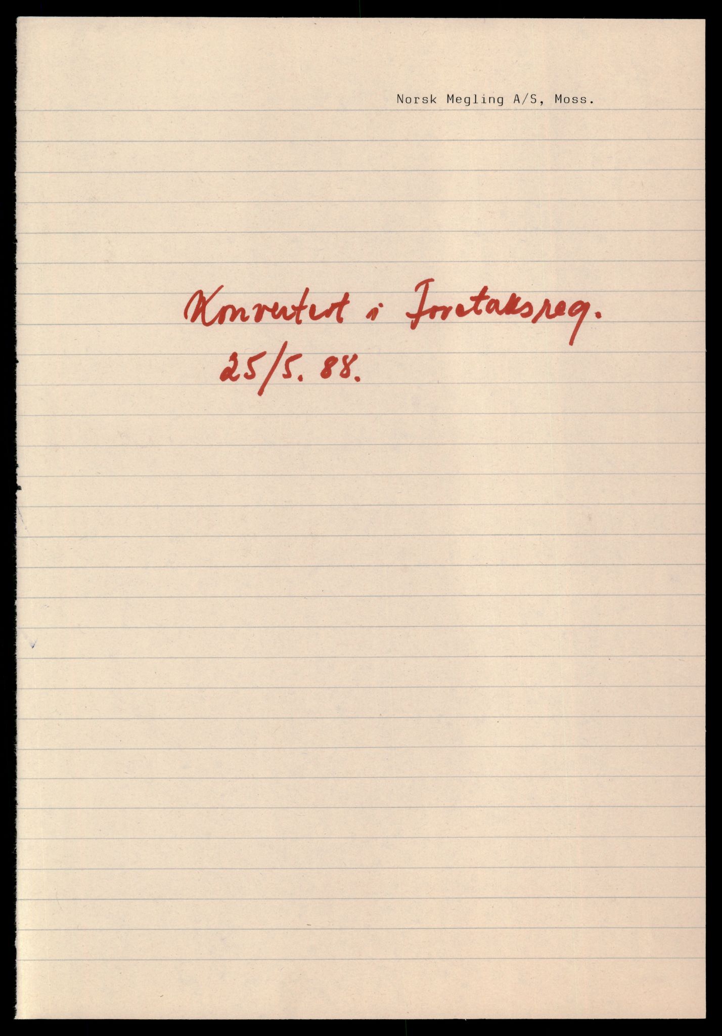 Moss tingrett, AV/SAT-A-10063/K/Ka/Kab/L0031: Slettede og konverterte firmaer, Norsk M - Ori, 1890-1943, s. 1