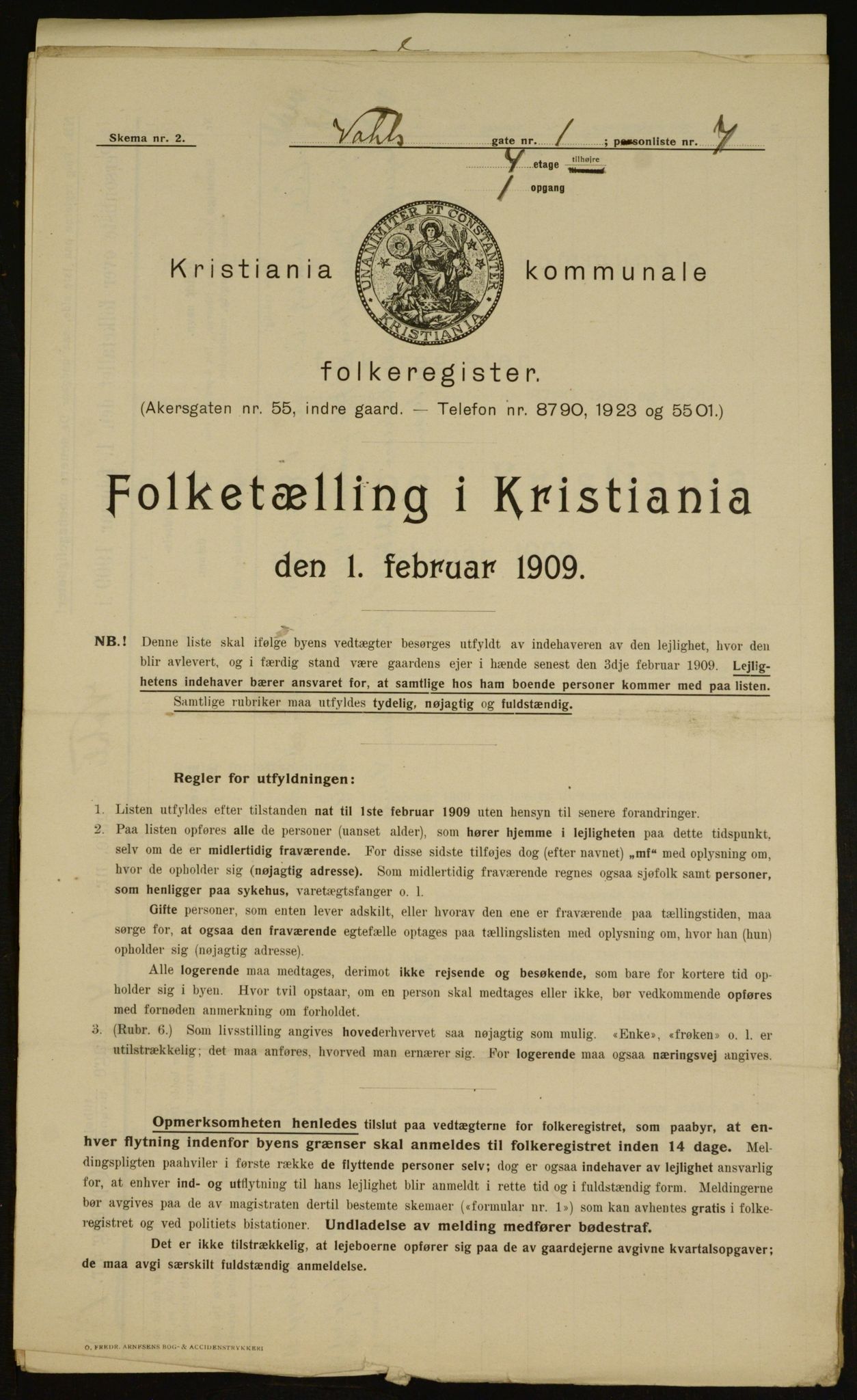 OBA, Kommunal folketelling 1.2.1909 for Kristiania kjøpstad, 1909, s. 110156