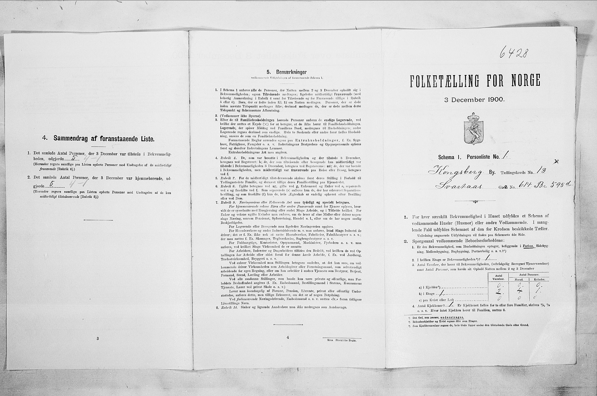 RA, Folketelling 1900 for 0604 Kongsberg kjøpstad, 1900, s. 2366