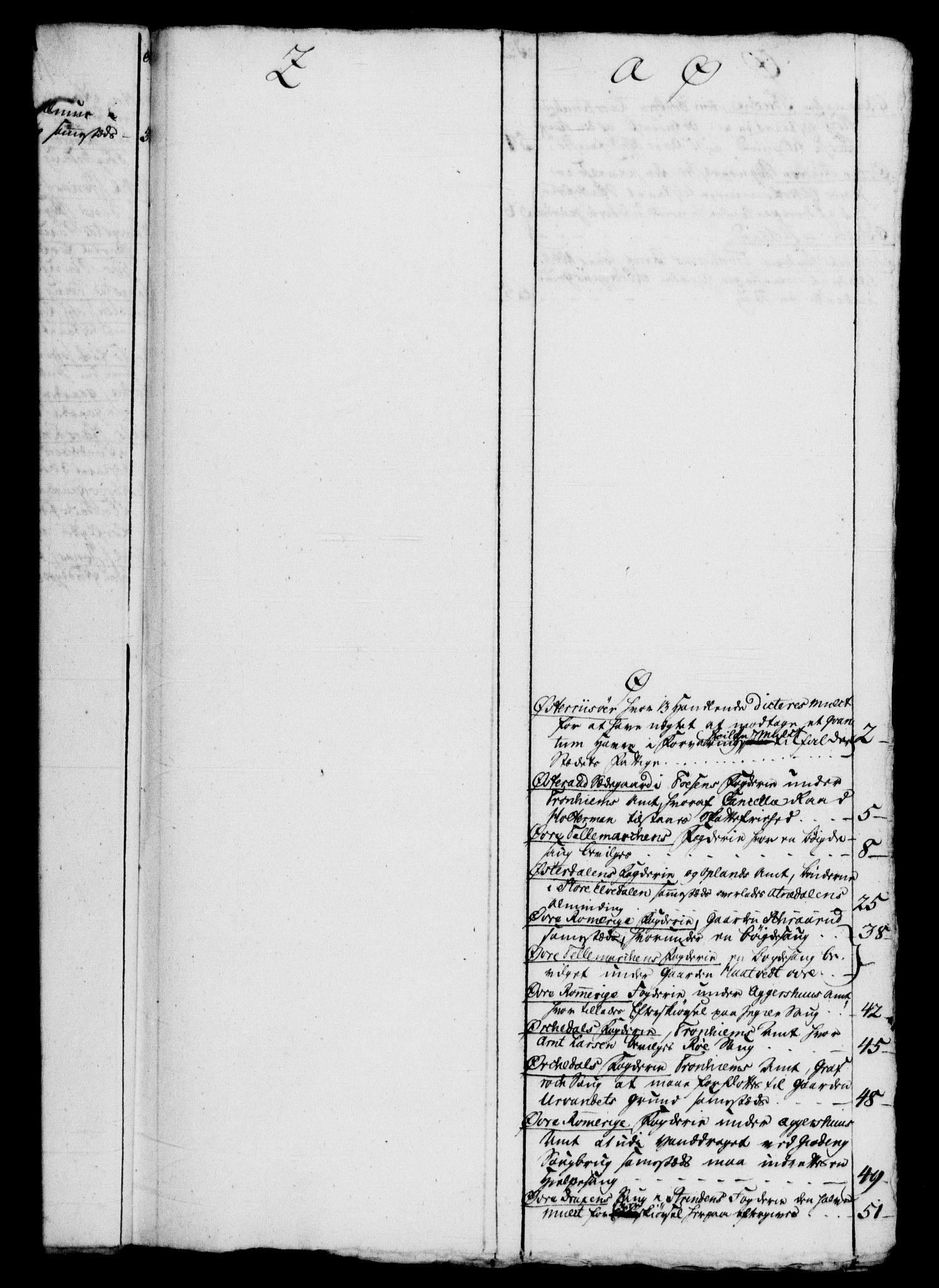 Rentekammeret, Kammerkanselliet, RA/EA-3111/G/Gf/Gfb/L0010: Register til norske relasjons- og resolusjonsprotokoller (merket RK 52.105), 1775-1780, s. 105