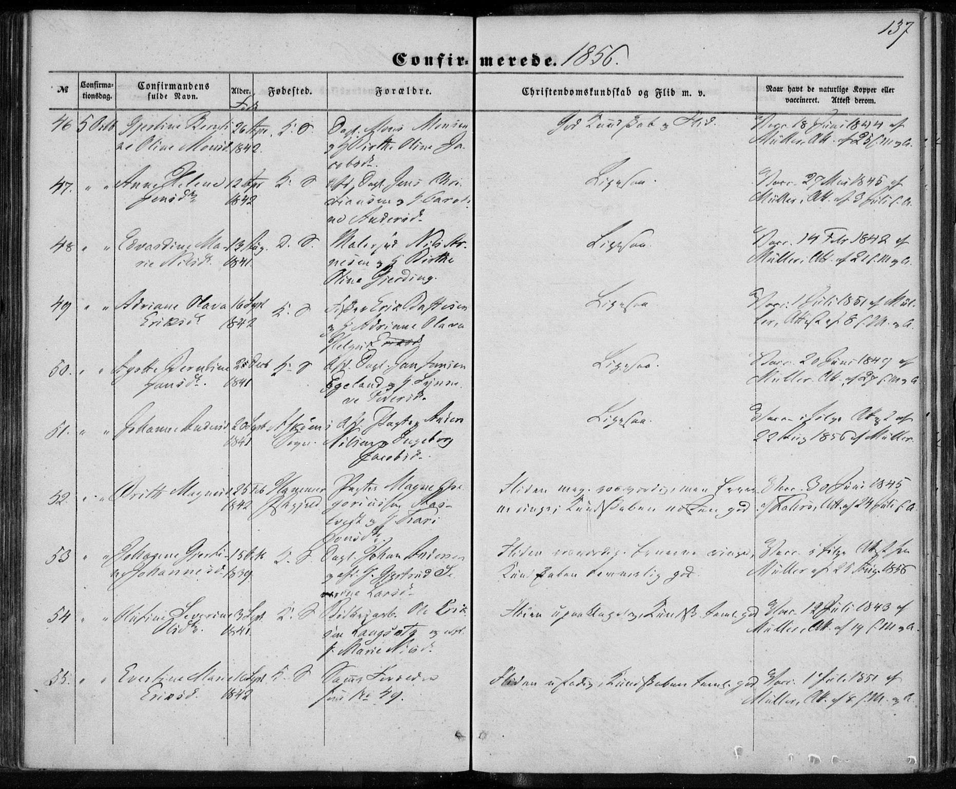 Korskirken sokneprestembete, SAB/A-76101/H/Haa/L0027: Ministerialbok nr. C 3, 1854-1868, s. 137