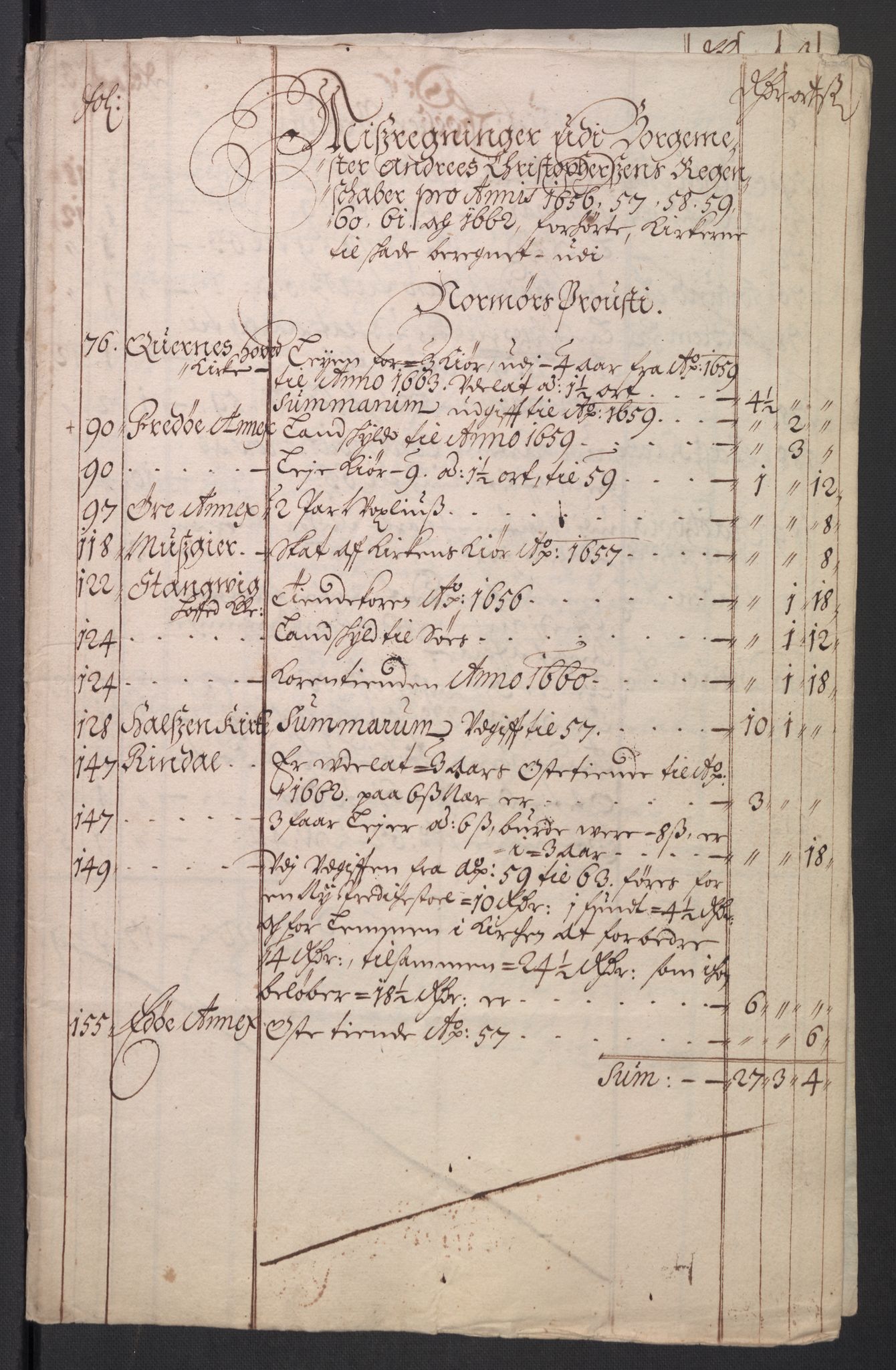 Rentekammeret inntil 1814, Reviderte regnskaper, Kirkeregnskap, AV/RA-EA-4067/Rf/L0121: Kirkeregnskap, 1656-1679, s. 369