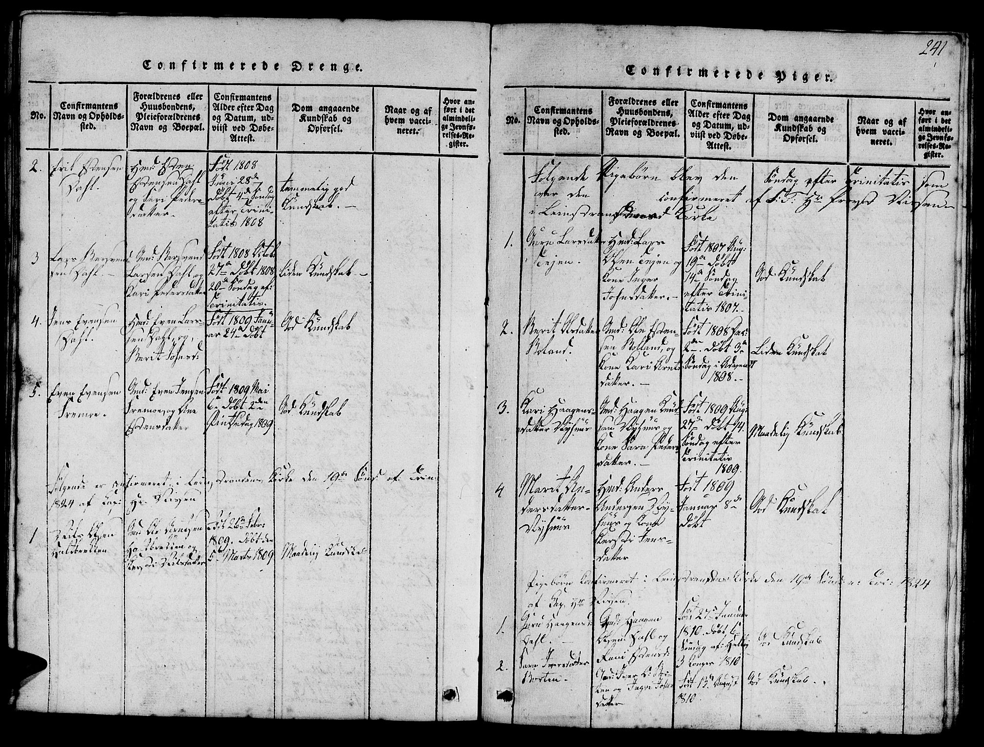 Ministerialprotokoller, klokkerbøker og fødselsregistre - Sør-Trøndelag, SAT/A-1456/693/L1121: Klokkerbok nr. 693C02, 1816-1869, s. 241
