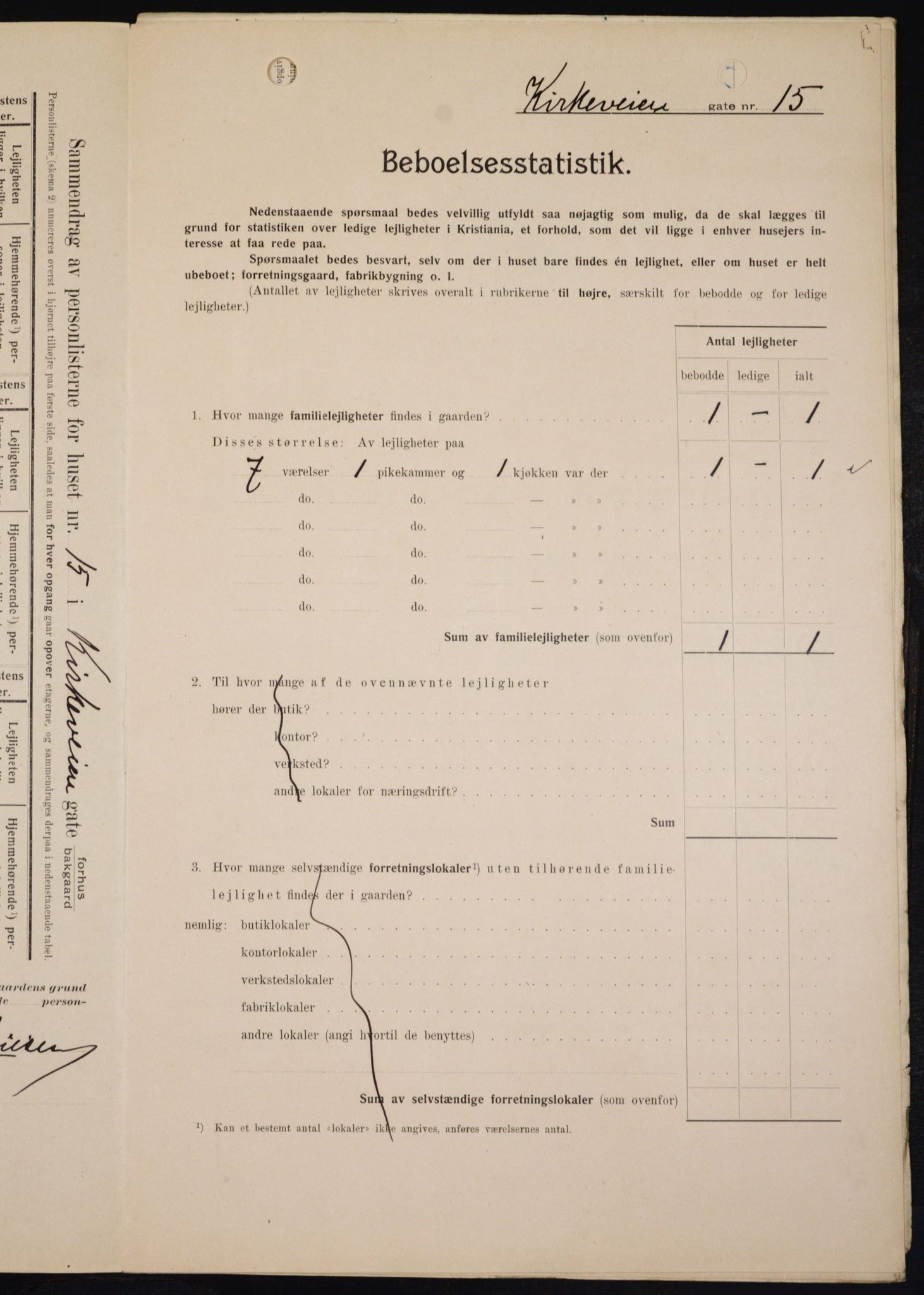 OBA, Kommunal folketelling 1.2.1909 for Kristiania kjøpstad, 1909, s. 46470