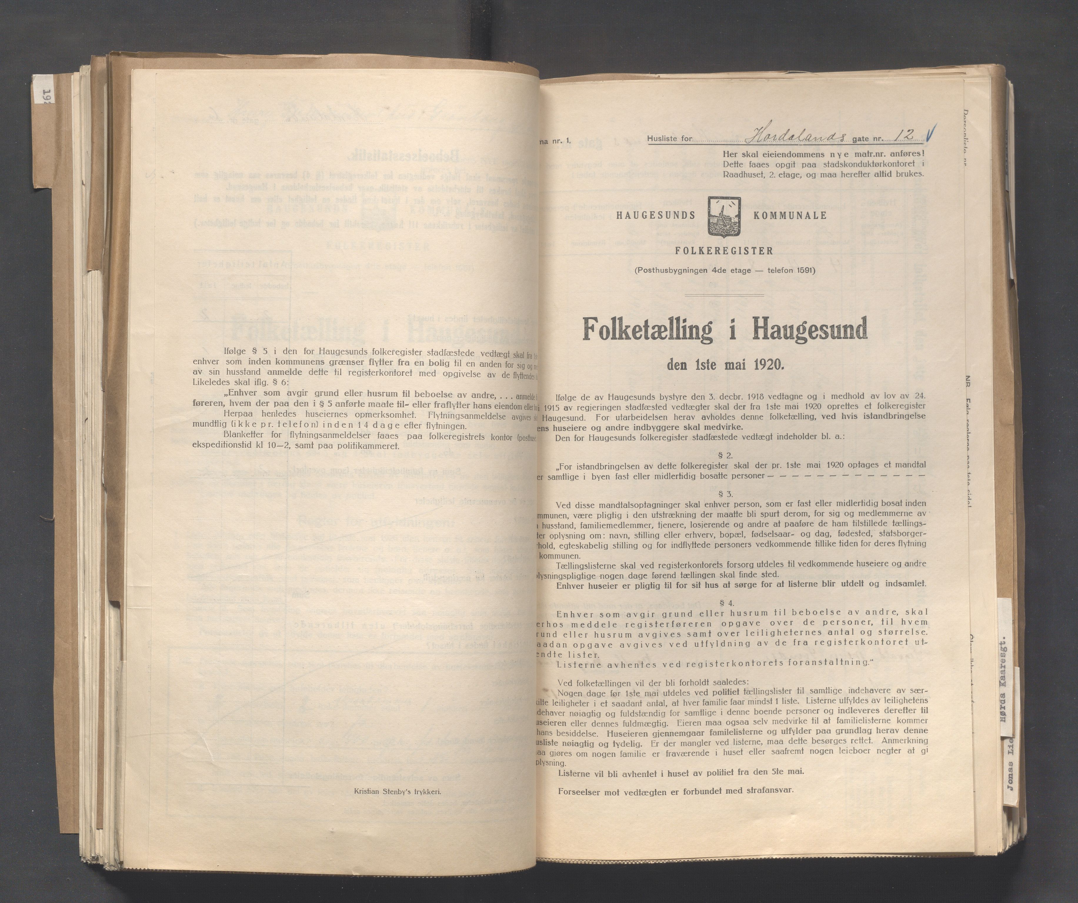 IKAR, Kommunal folketelling 1.5.1920 for Haugesund, 1920, s. 2185