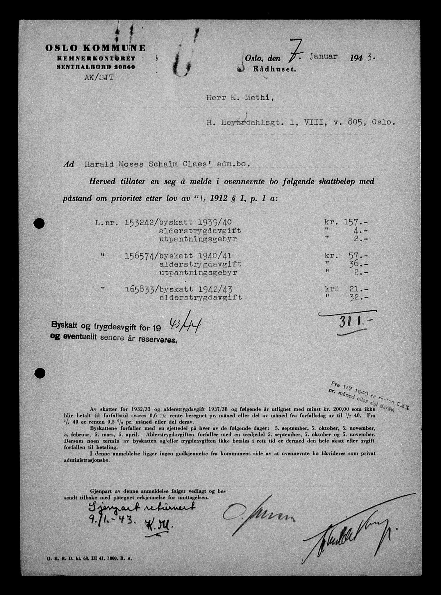 Justisdepartementet, Tilbakeføringskontoret for inndratte formuer, AV/RA-S-1564/H/Hc/Hcc/L0928: --, 1945-1947, s. 328