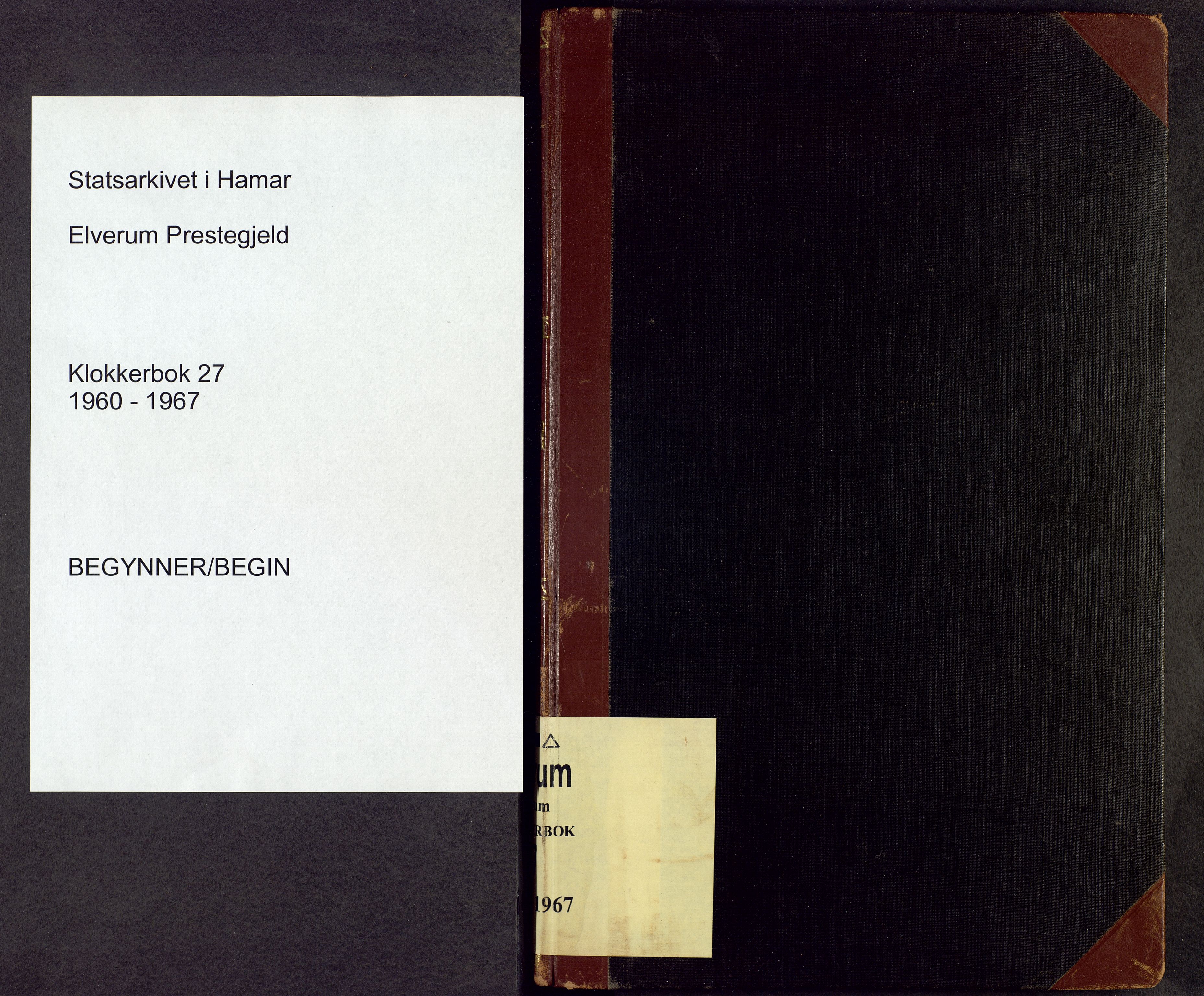 Elverum prestekontor, SAH/PREST-044/H/Ha/Hab/L0027: Klokkerbok nr. 27, 1960-1967