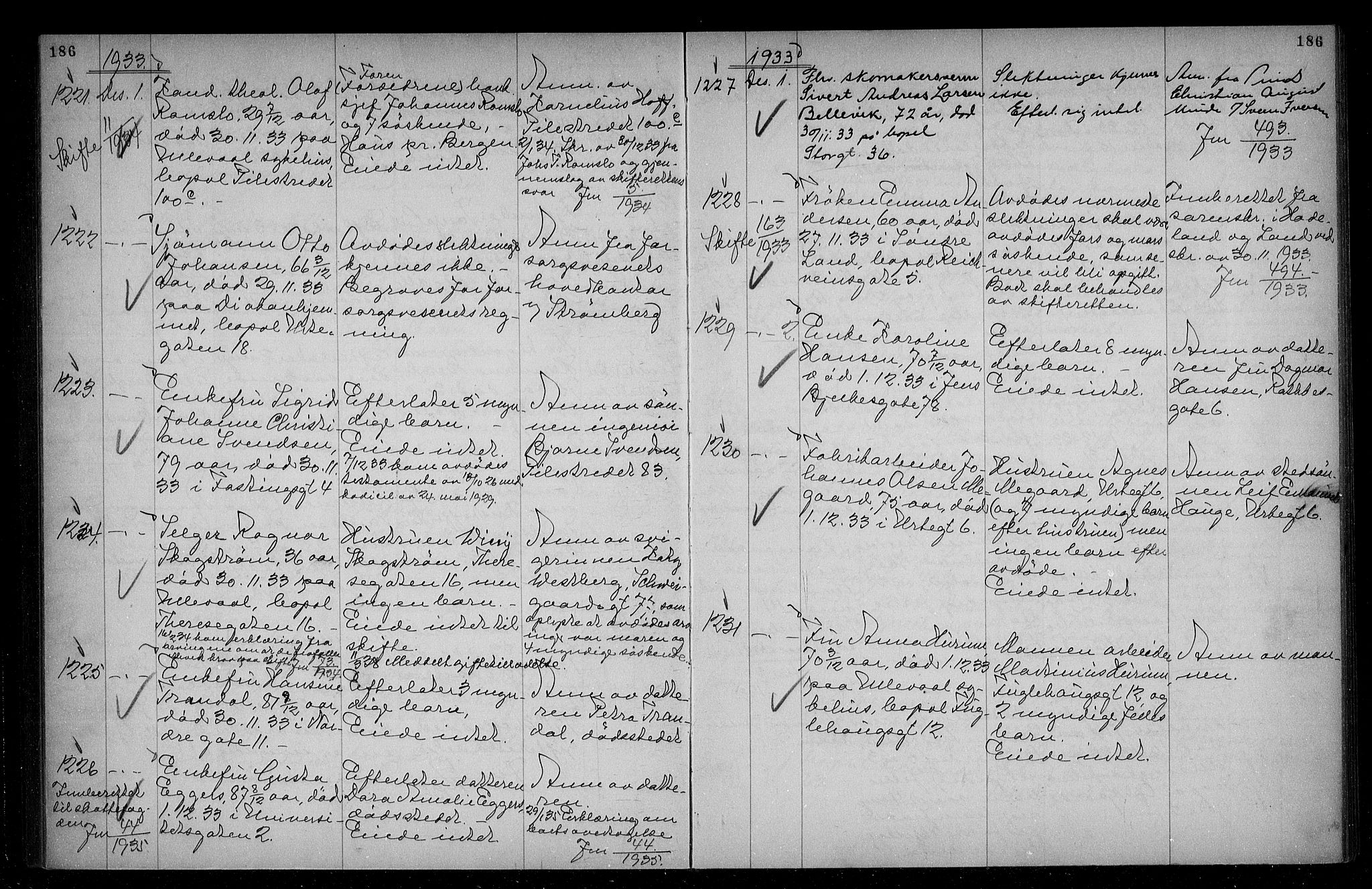 Oslo skifterett, AV/SAO-A-10383/G/Ga/Gac/L0017: Dødsfallsprotokoll, 1932-1934, s. 186