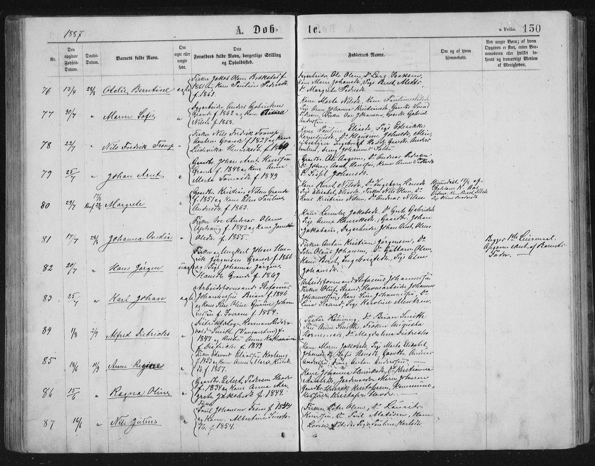 Ministerialprotokoller, klokkerbøker og fødselsregistre - Sør-Trøndelag, SAT/A-1456/659/L0745: Klokkerbok nr. 659C02, 1869-1892, s. 150
