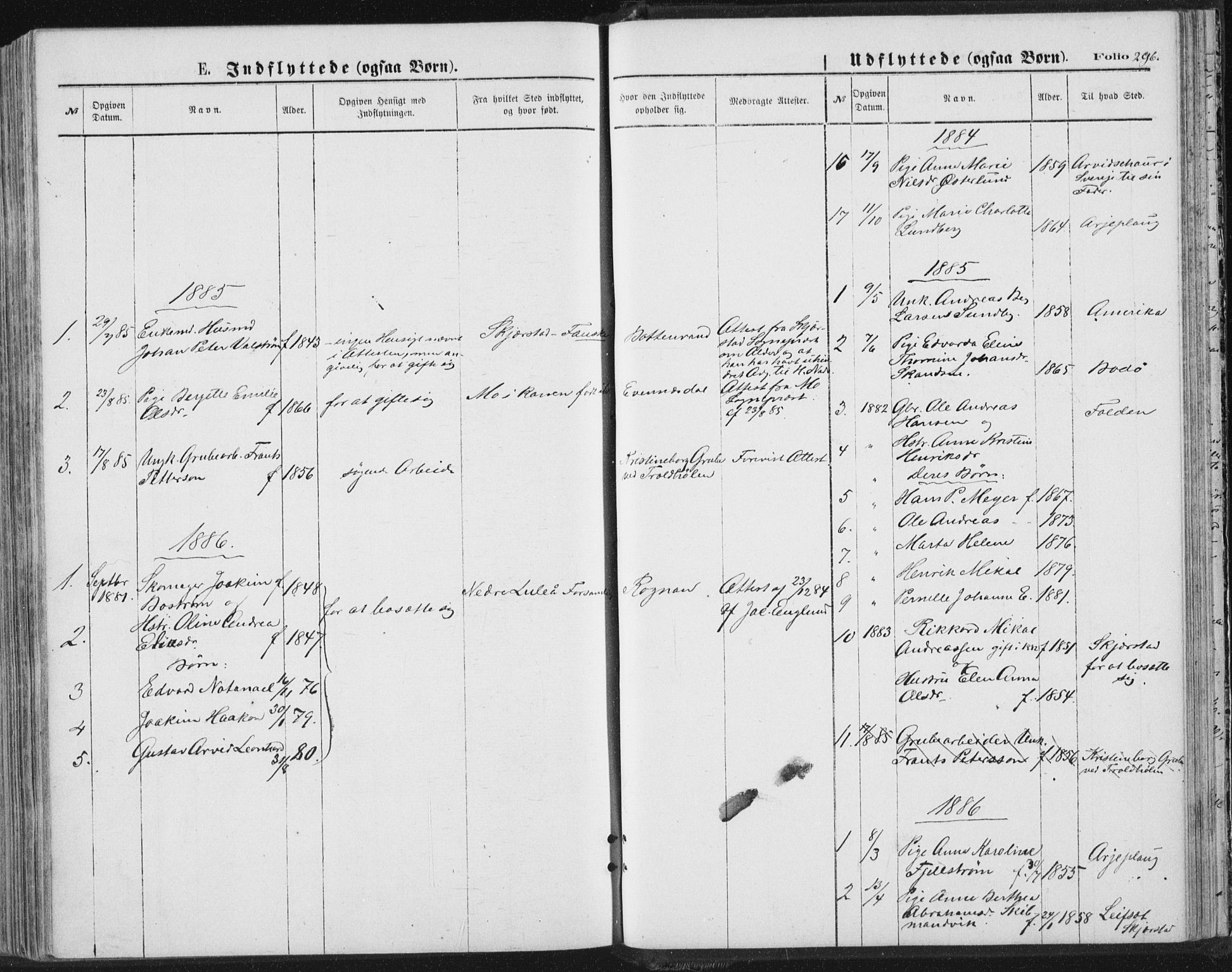 Ministerialprotokoller, klokkerbøker og fødselsregistre - Nordland, AV/SAT-A-1459/847/L0668: Ministerialbok nr. 847A08, 1872-1886, s. 296