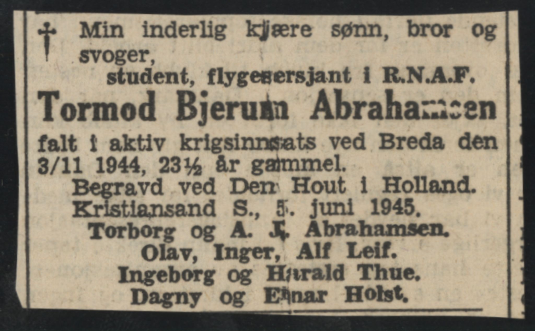 Sosialdepartementet, Våre Falne, AV/RA-S-1708/E/Ee/L0025: Personmapper: Abelsen 01 - Amundsen, H. 65, 1945-1951, s. 377