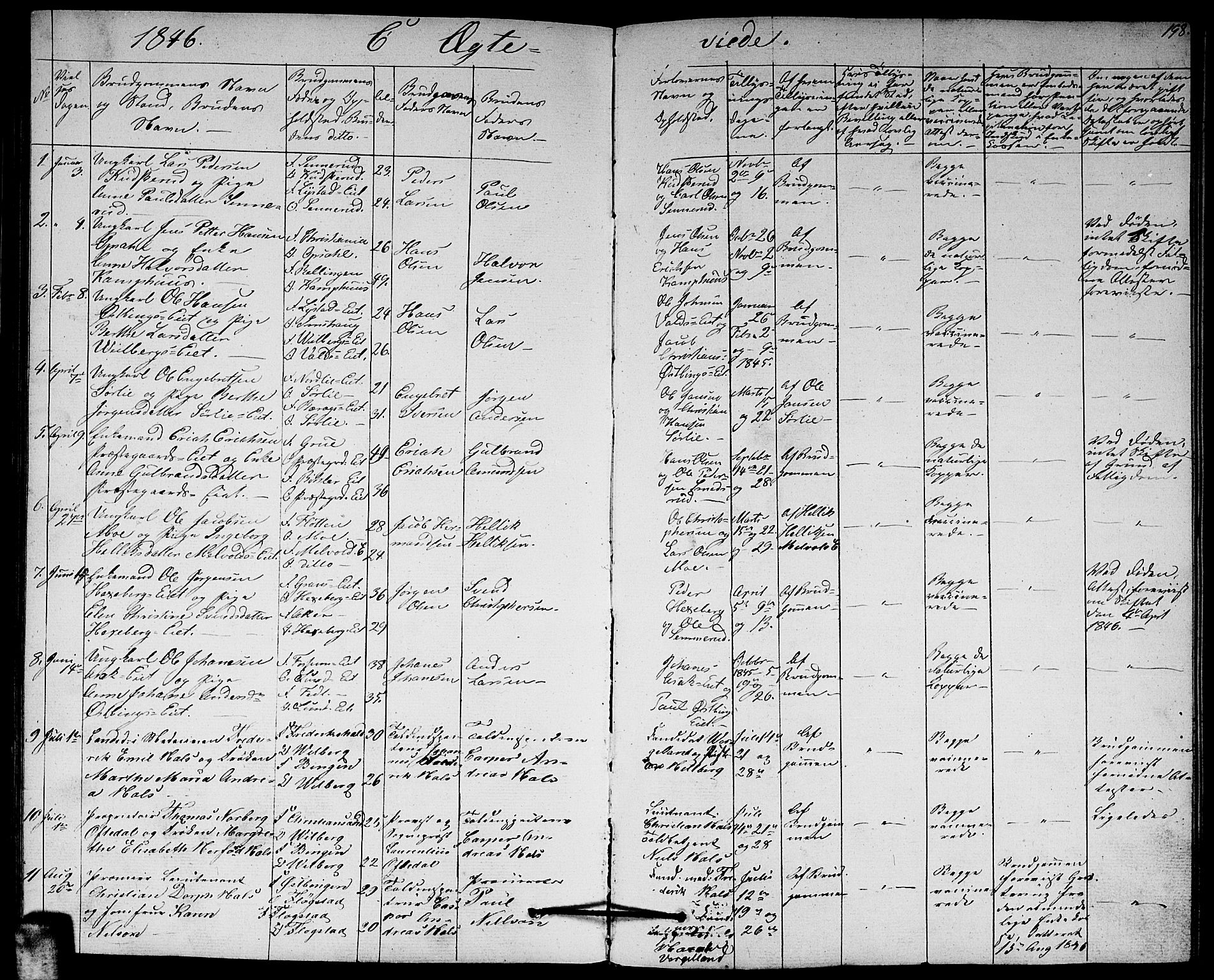 Sørum prestekontor Kirkebøker, AV/SAO-A-10303/G/Ga/L0003: Klokkerbok nr. I 3, 1846-1863, s. 198
