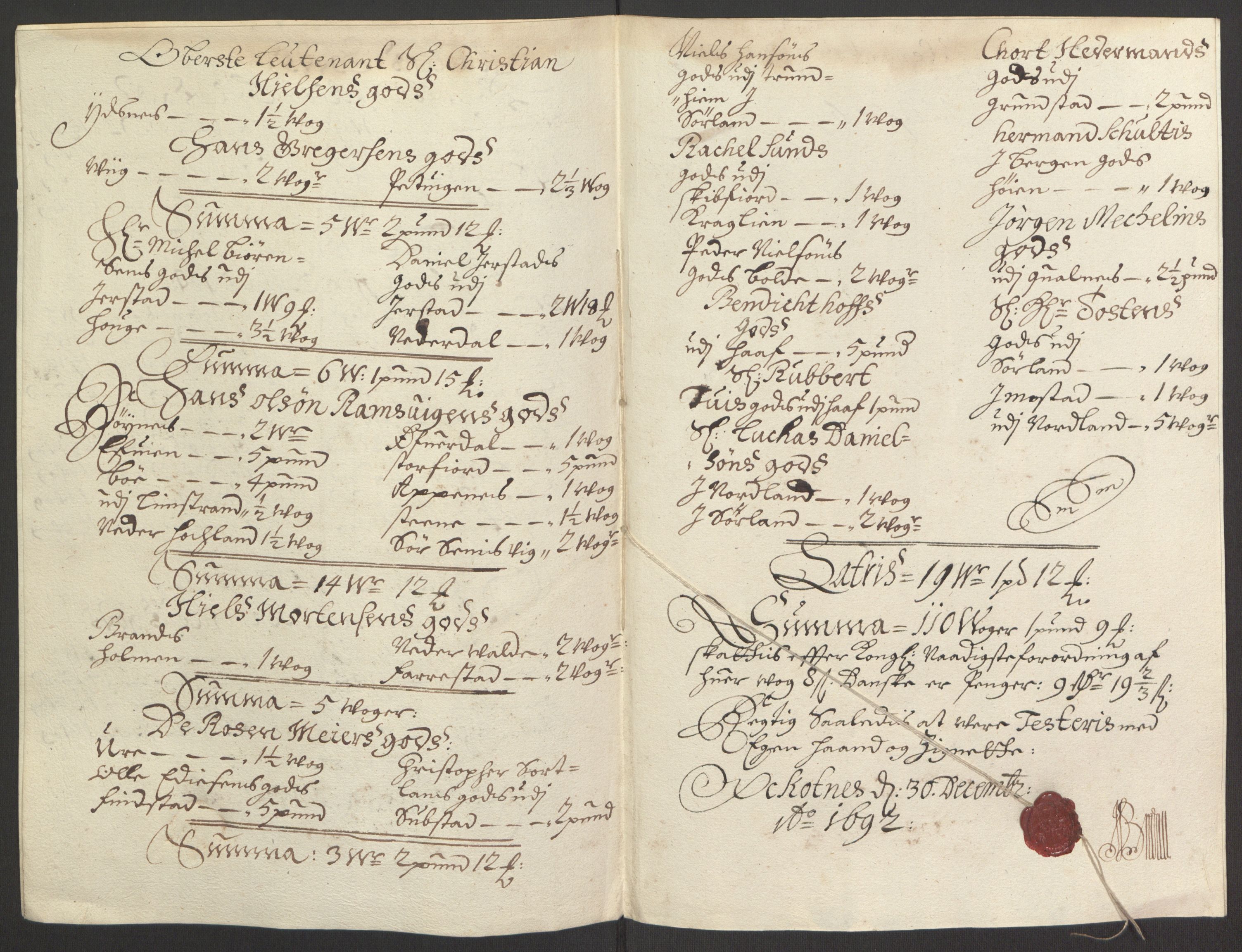Rentekammeret inntil 1814, Reviderte regnskaper, Fogderegnskap, AV/RA-EA-4092/R67/L4675: Fogderegnskap Vesterålen, Andenes og Lofoten, 1691-1693, s. 147