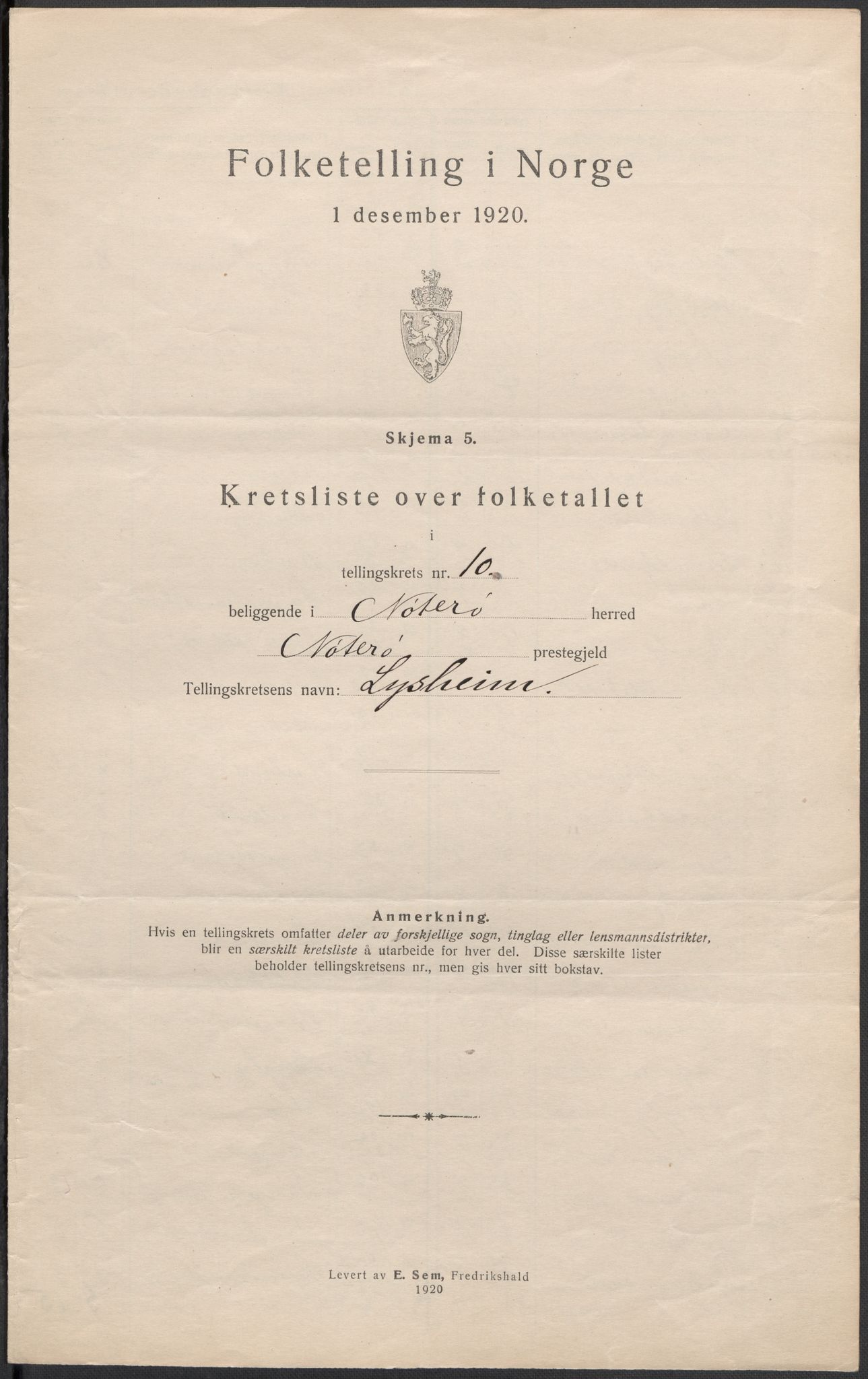 SAKO, Folketelling 1920 for 0722 Nøtterøy herred, 1920, s. 47