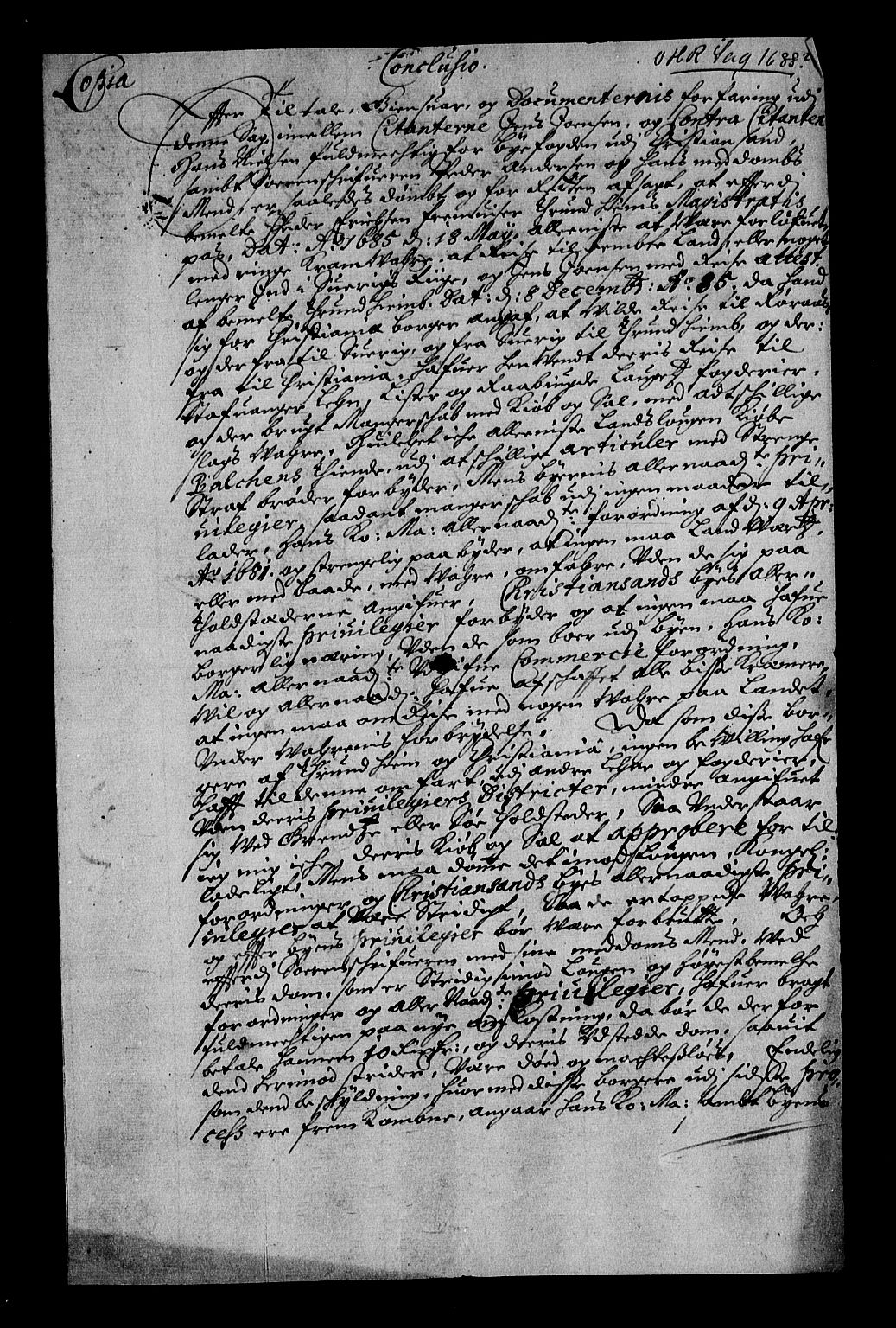 Stattholderembetet 1572-1771, AV/RA-EA-2870/Af/L0002: Avskrifter av vedlegg til originale supplikker, nummerert i samsvar med supplikkbøkene, 1687-1689, s. 66
