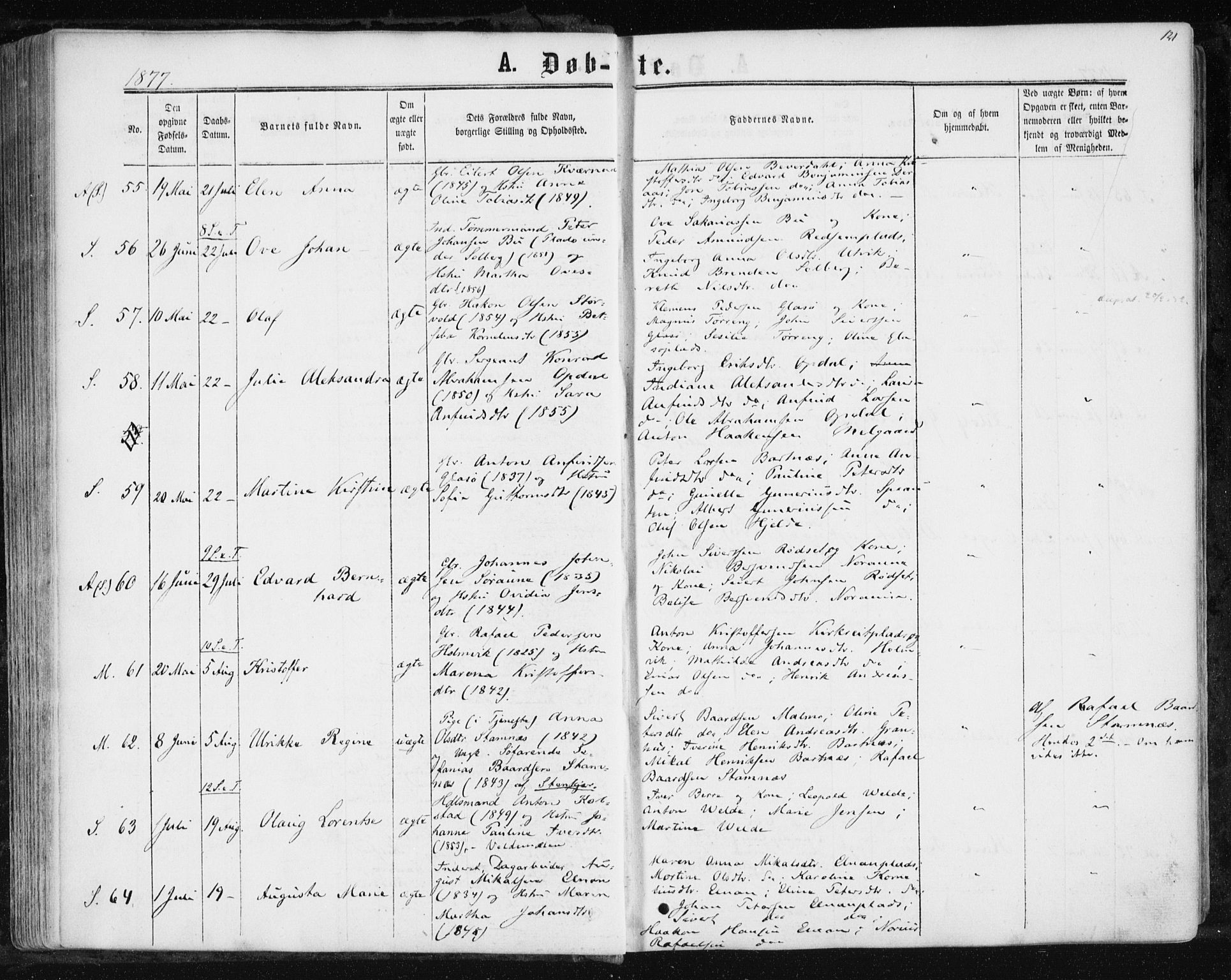 Ministerialprotokoller, klokkerbøker og fødselsregistre - Nord-Trøndelag, AV/SAT-A-1458/741/L0394: Ministerialbok nr. 741A08, 1864-1877, s. 121