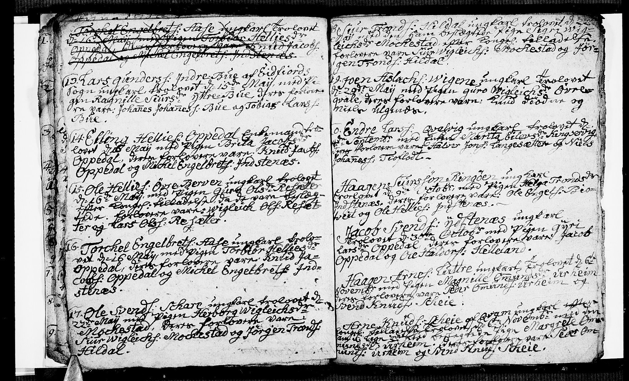 Ullensvang sokneprestembete, SAB/A-78701/H/Hab: Klokkerbok nr. A 1, 1779-1786, s. 12