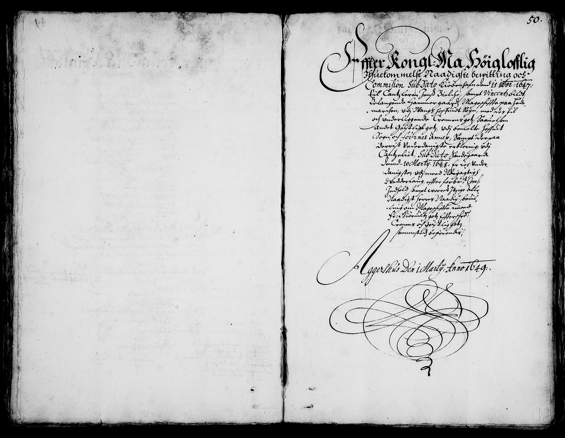 Rentekammeret inntil 1814, Realistisk ordnet avdeling, AV/RA-EA-4070/On/L0001/0002: Statens gods / [Jj 2]: Jordebok og forklaring over atkomstene til Hannibal Sehesteds gods, 1651, s. 49b-50a