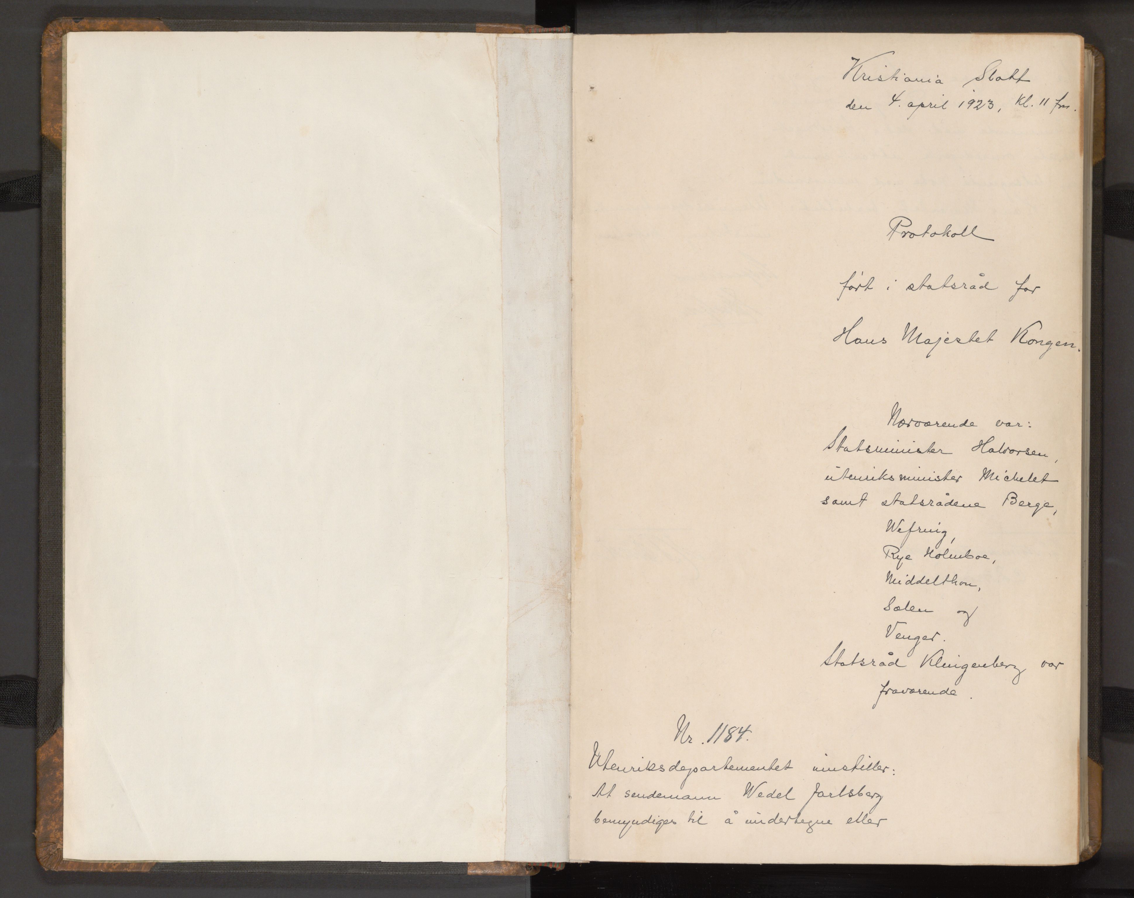 Statsrådssekretariatet, AV/RA-S-1001/A/Ac/L0071: Kgl. res. nr. 1184-2632, 2. kvartal, 1923