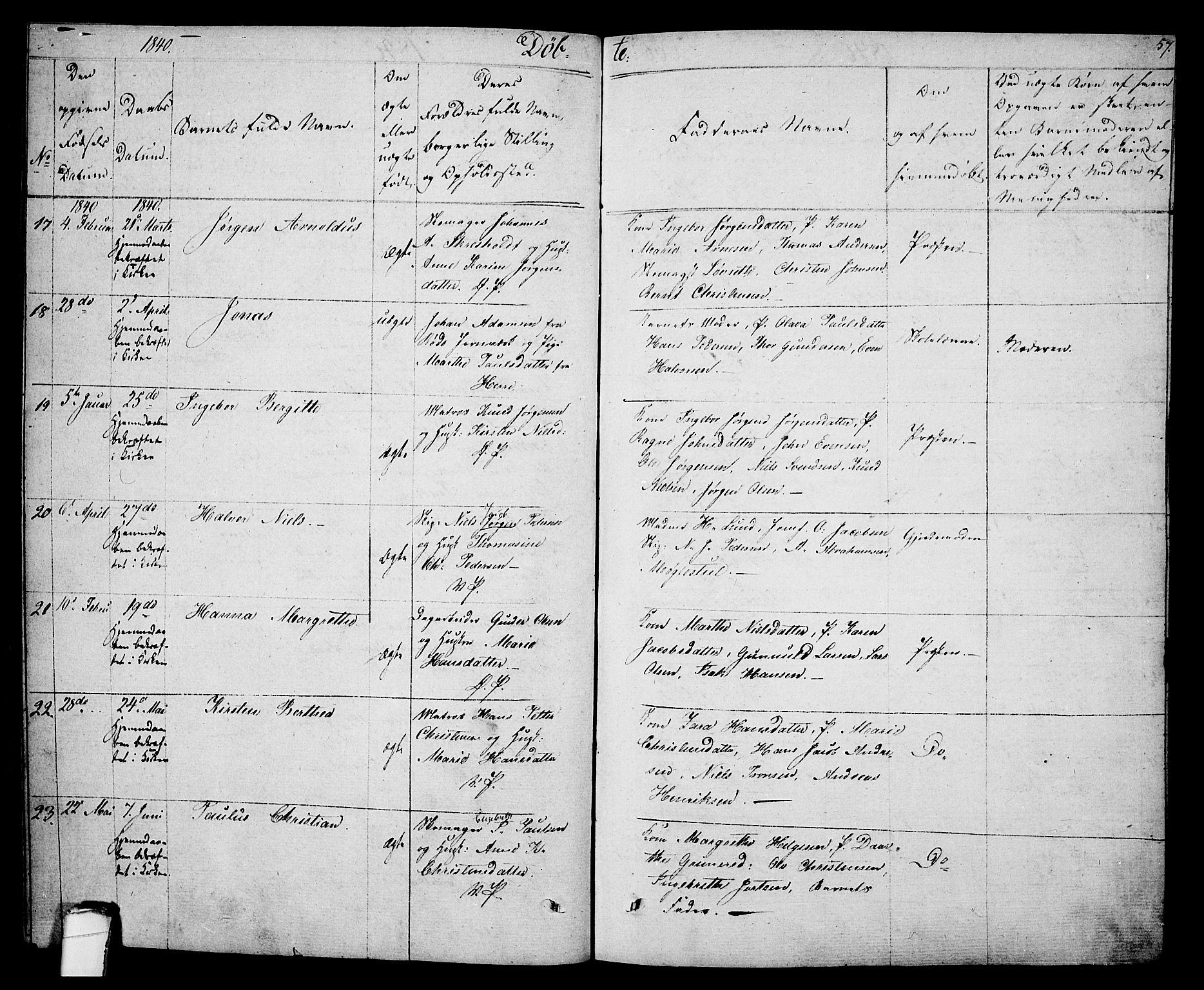 Porsgrunn kirkebøker , AV/SAKO-A-104/F/Fa/L0005: Ministerialbok nr. 5, 1828-1840, s. 57