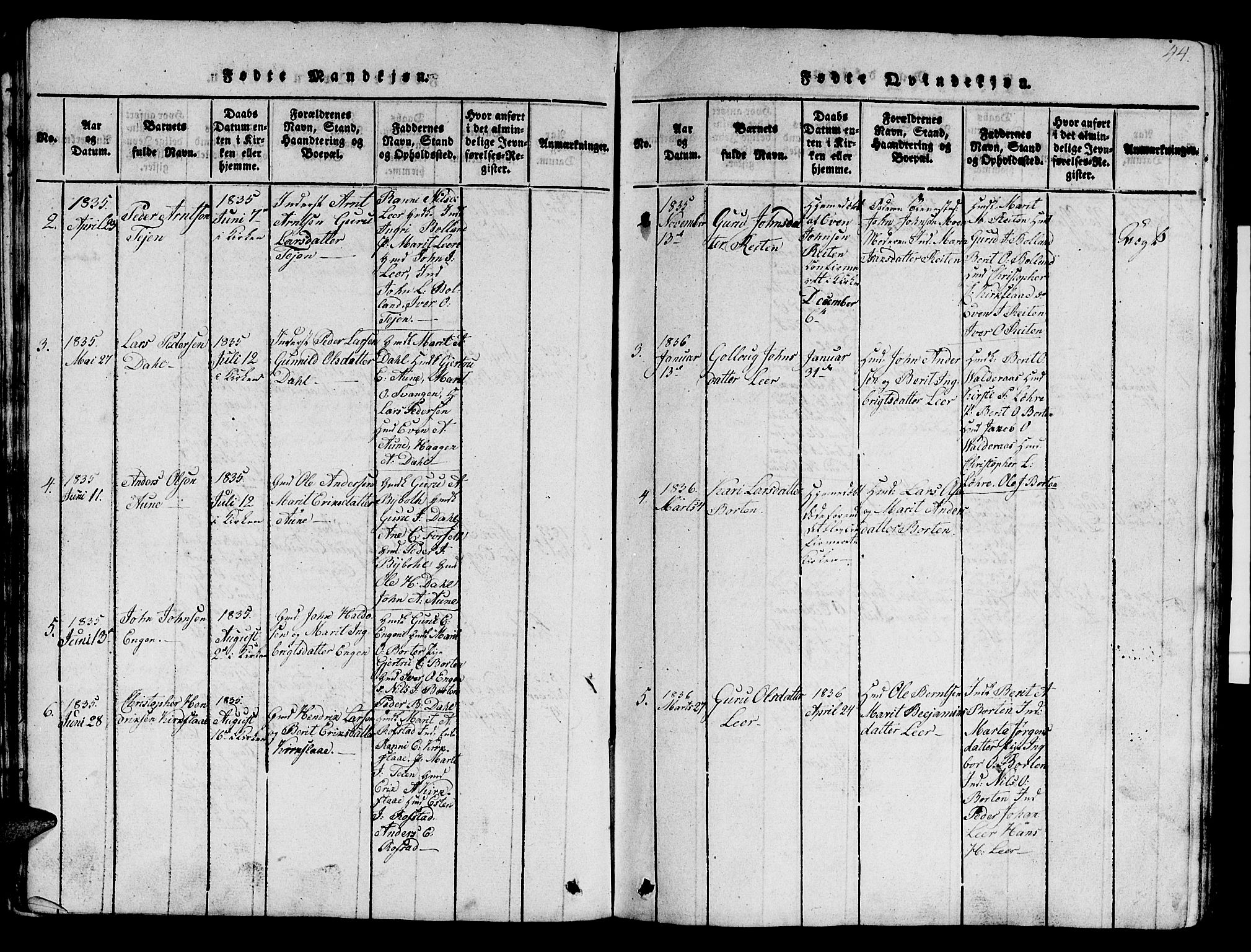 Ministerialprotokoller, klokkerbøker og fødselsregistre - Sør-Trøndelag, AV/SAT-A-1456/693/L1121: Klokkerbok nr. 693C02, 1816-1869, s. 44