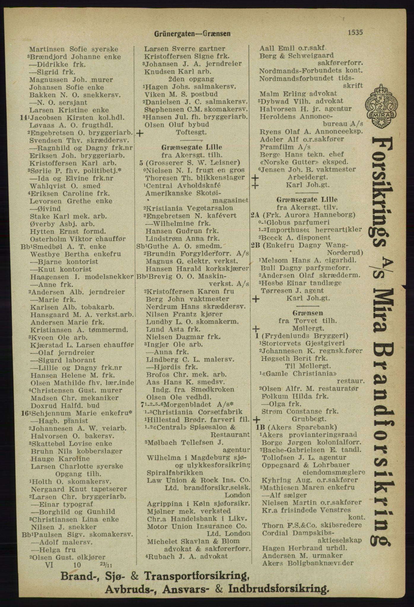 Kristiania/Oslo adressebok, PUBL/-, 1918, s. 1688