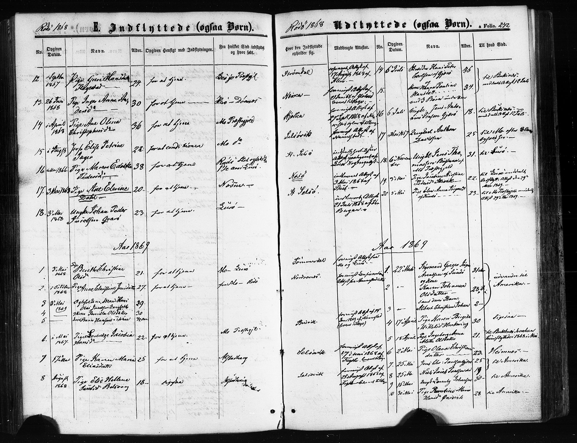 Ministerialprotokoller, klokkerbøker og fødselsregistre - Nordland, AV/SAT-A-1459/841/L0607: Ministerialbok nr. 841A11 /1, 1863-1877, s. 242