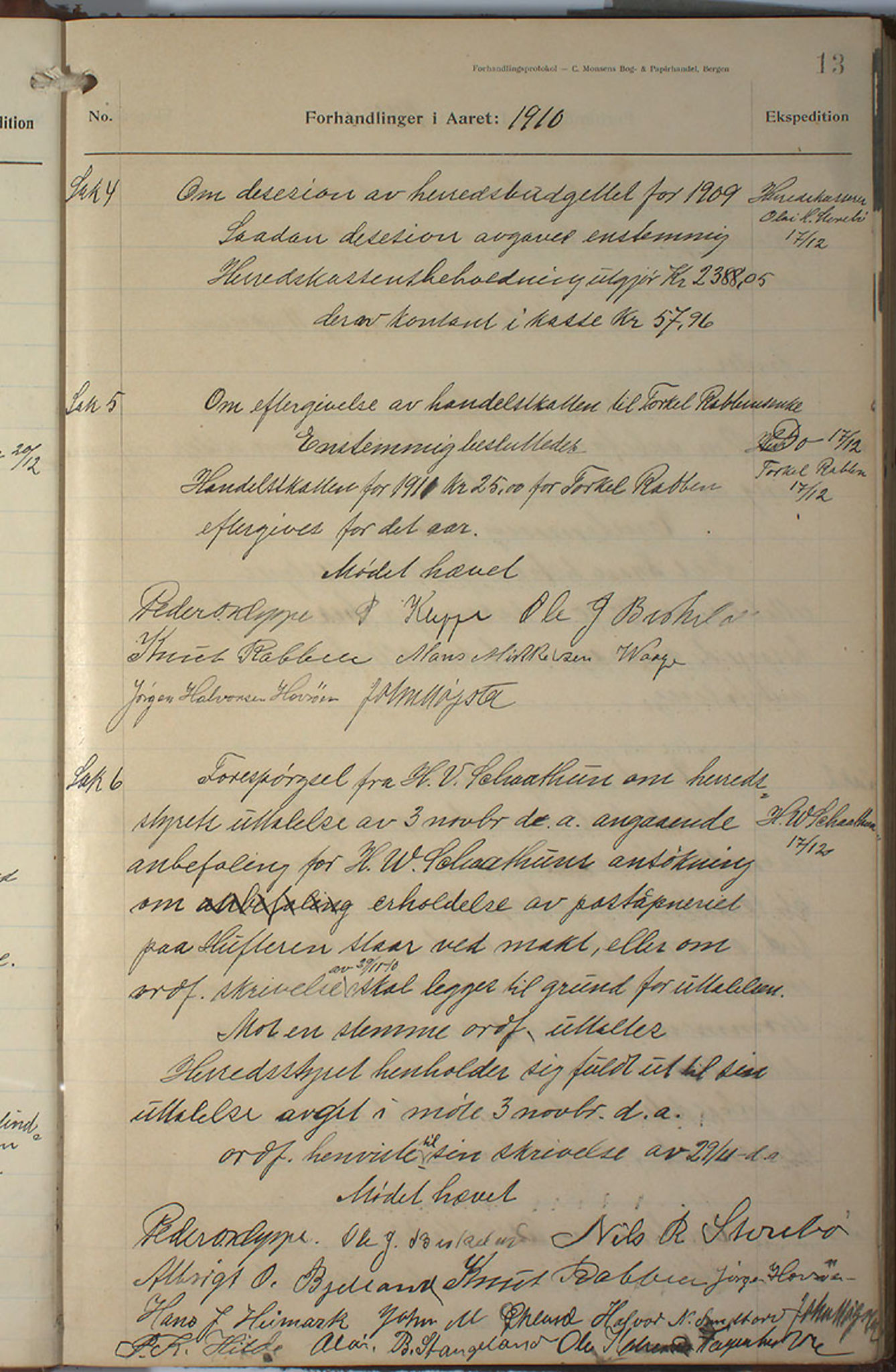 Austevoll kommune. Formannskapet, IKAH/1244-021/A/Aa/L0002b: Møtebok for heradstyret, 1910-1919, s. 27
