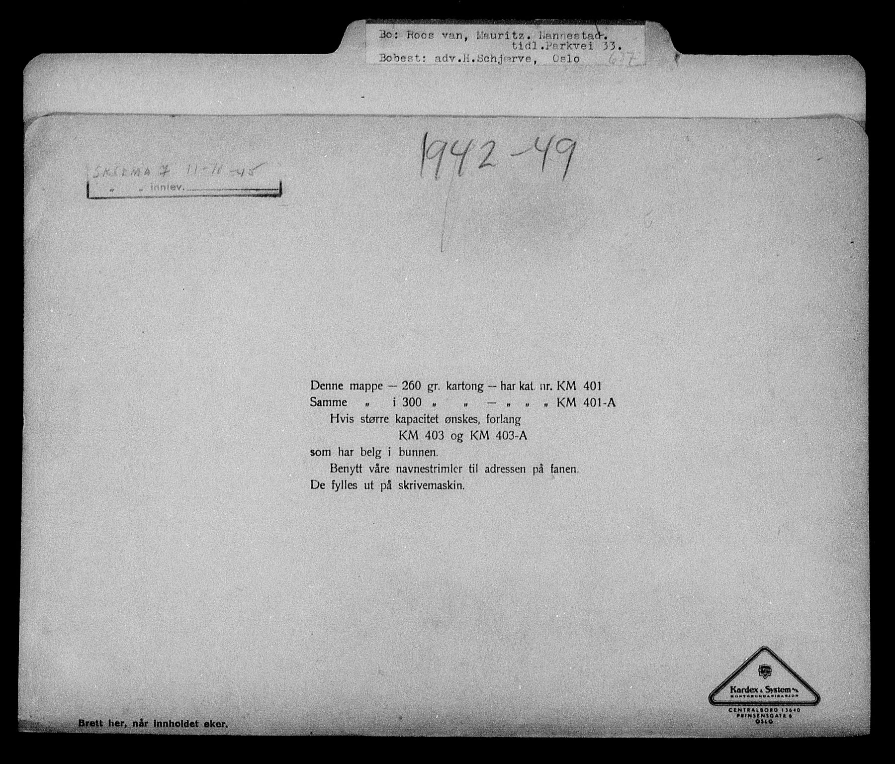 Justisdepartementet, Tilbakeføringskontoret for inndratte formuer, AV/RA-S-1564/H/Hc/Hcc/L0973: --, 1945-1947, s. 2