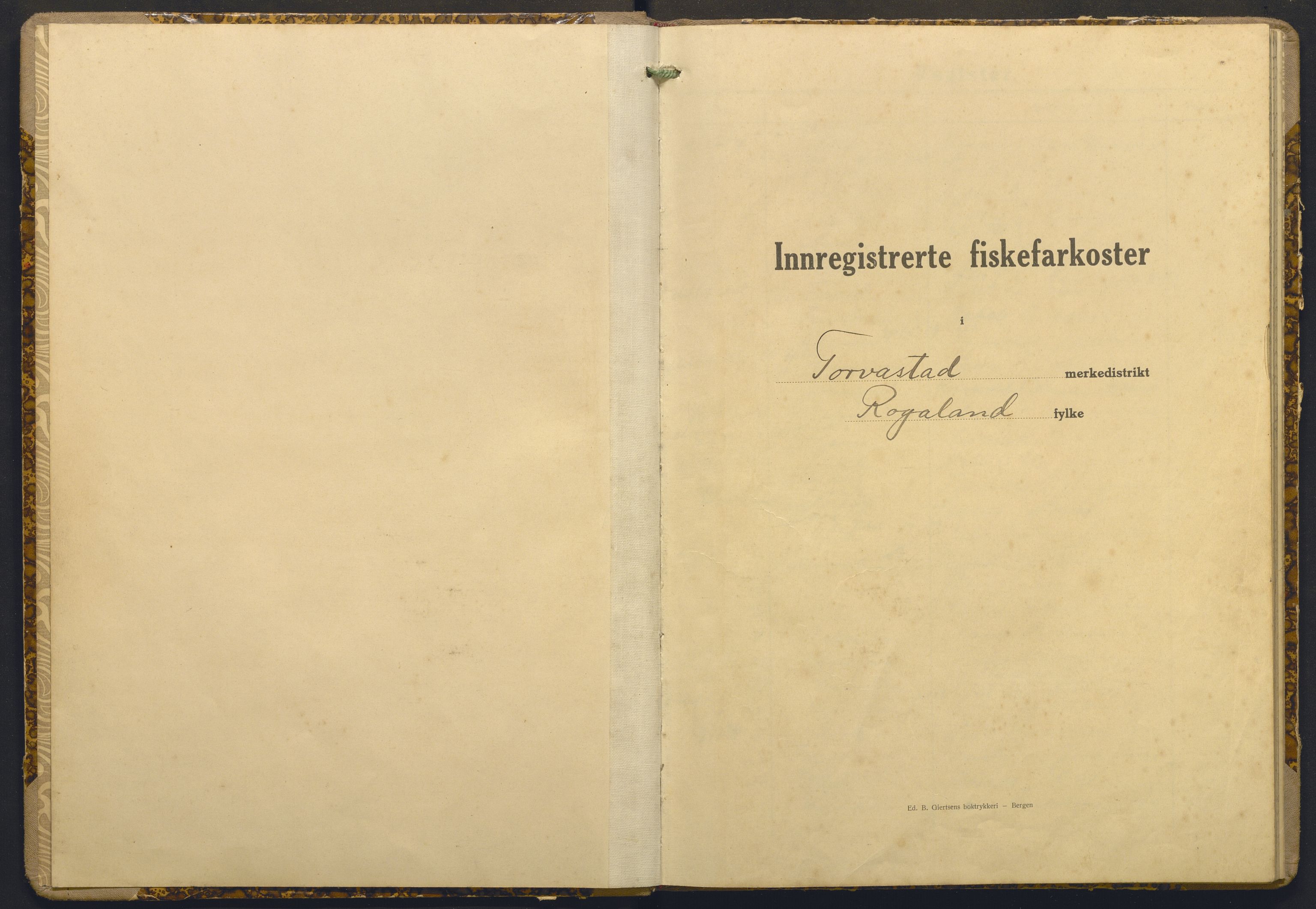 Fiskeridirektoratet - 1 Adm. ledelse - 13 Båtkontoret, AV/SAB-A-2003/I/Ia/Iai/L0123: 135.0946/1 Merkeprotokoll - Torvastad, 1935-1939