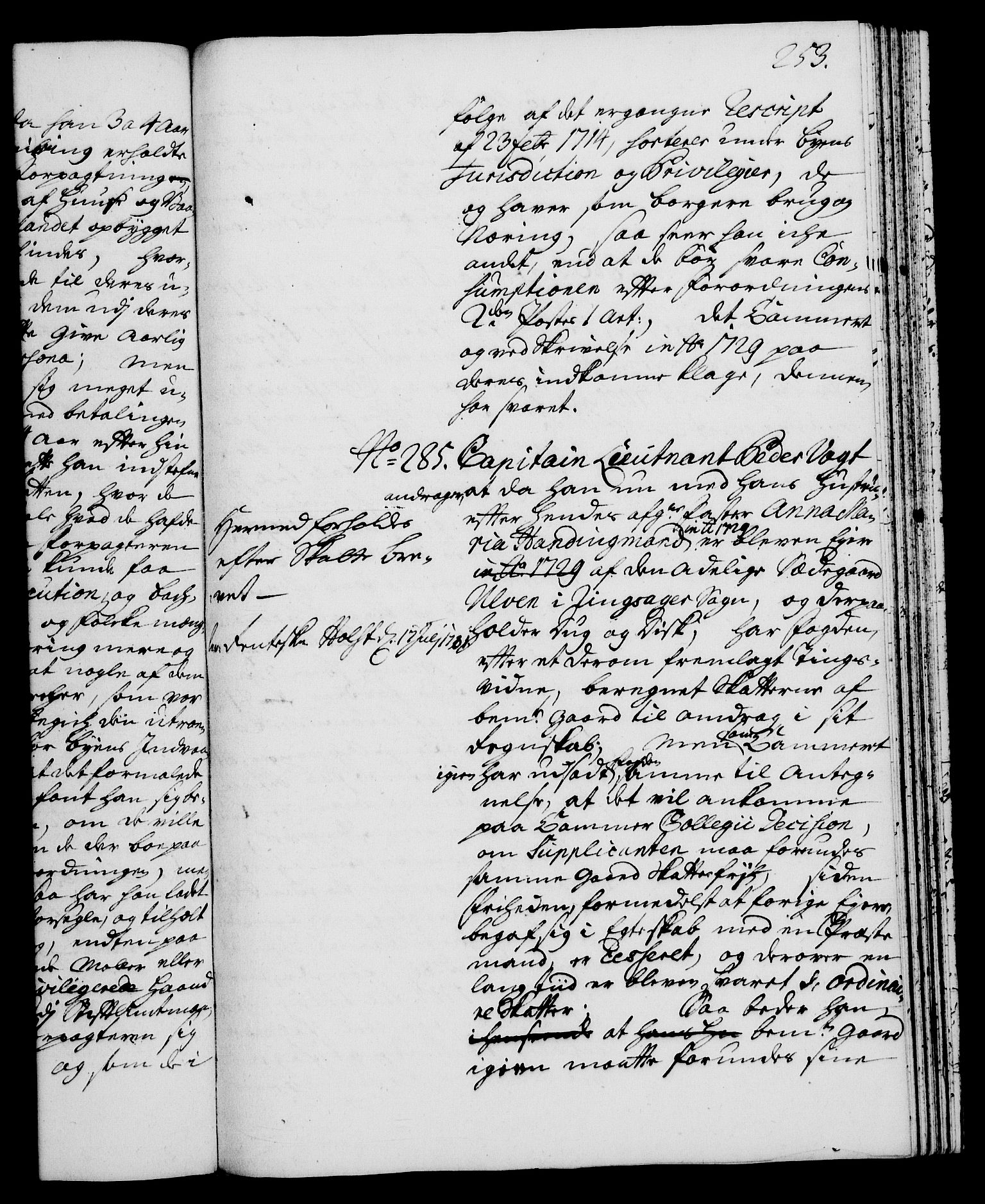 Rentekammeret, Kammerkanselliet, RA/EA-3111/G/Gh/Gha/L0013: Norsk ekstraktmemorialprotokoll (merket RK 53.58), 1731, s. 253