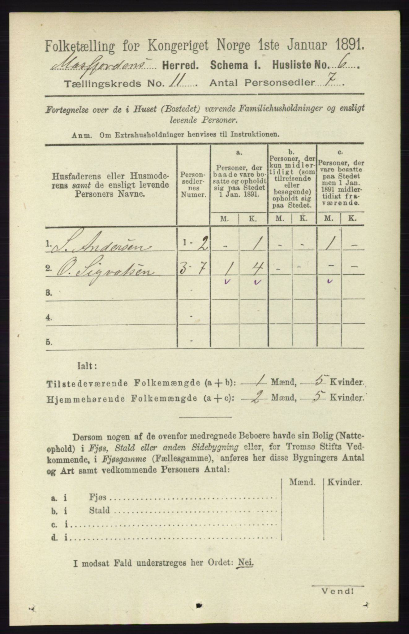 RA, Folketelling 1891 for 1266 Masfjorden herred, 1891, s. 2248