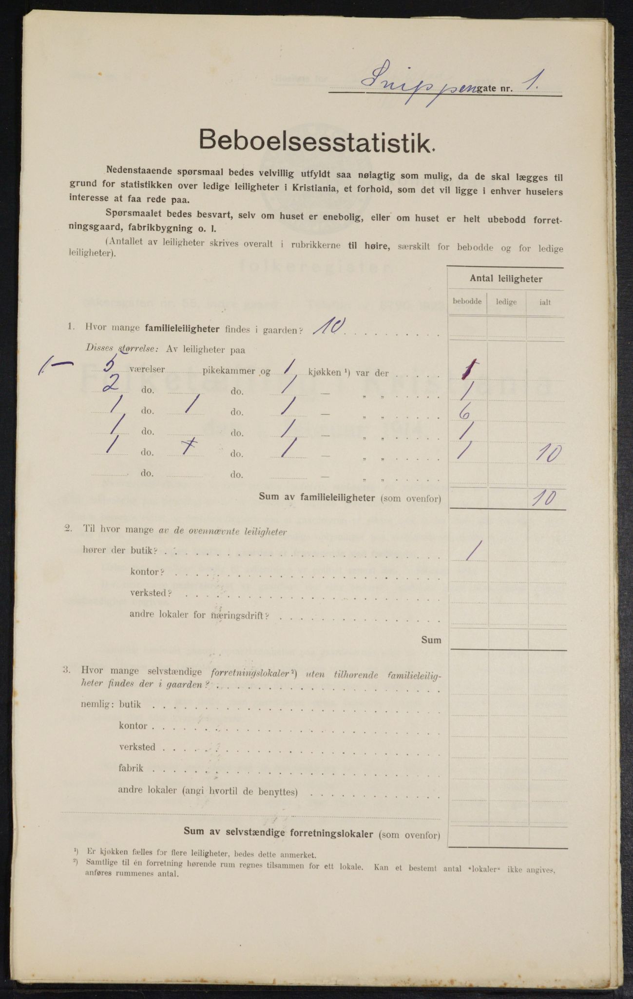 OBA, Kommunal folketelling 1.2.1914 for Kristiania, 1914, s. 97855