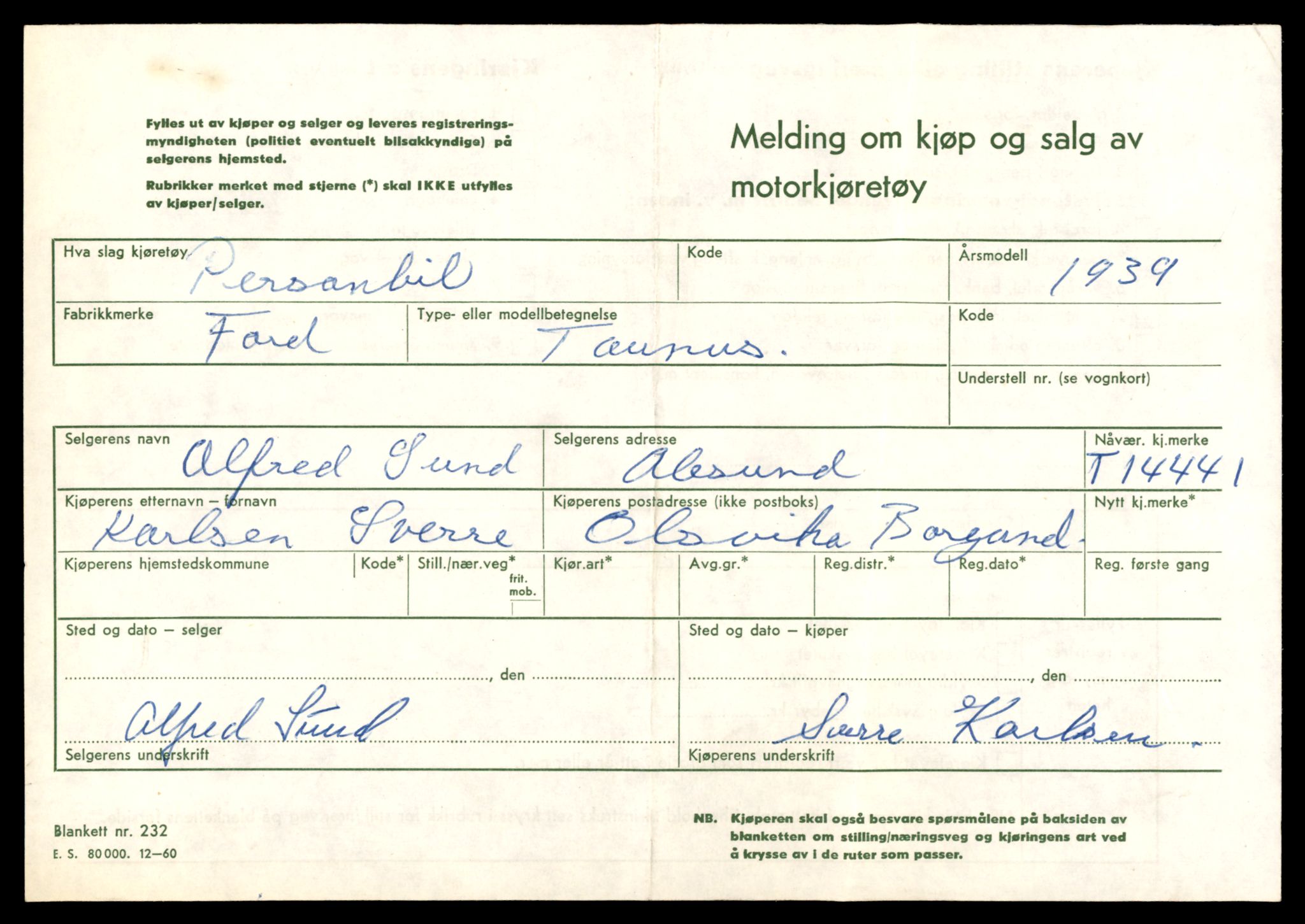 Møre og Romsdal vegkontor - Ålesund trafikkstasjon, AV/SAT-A-4099/F/Fe/L0045: Registreringskort for kjøretøy T 14320 - T 14444, 1927-1998, s. 3200