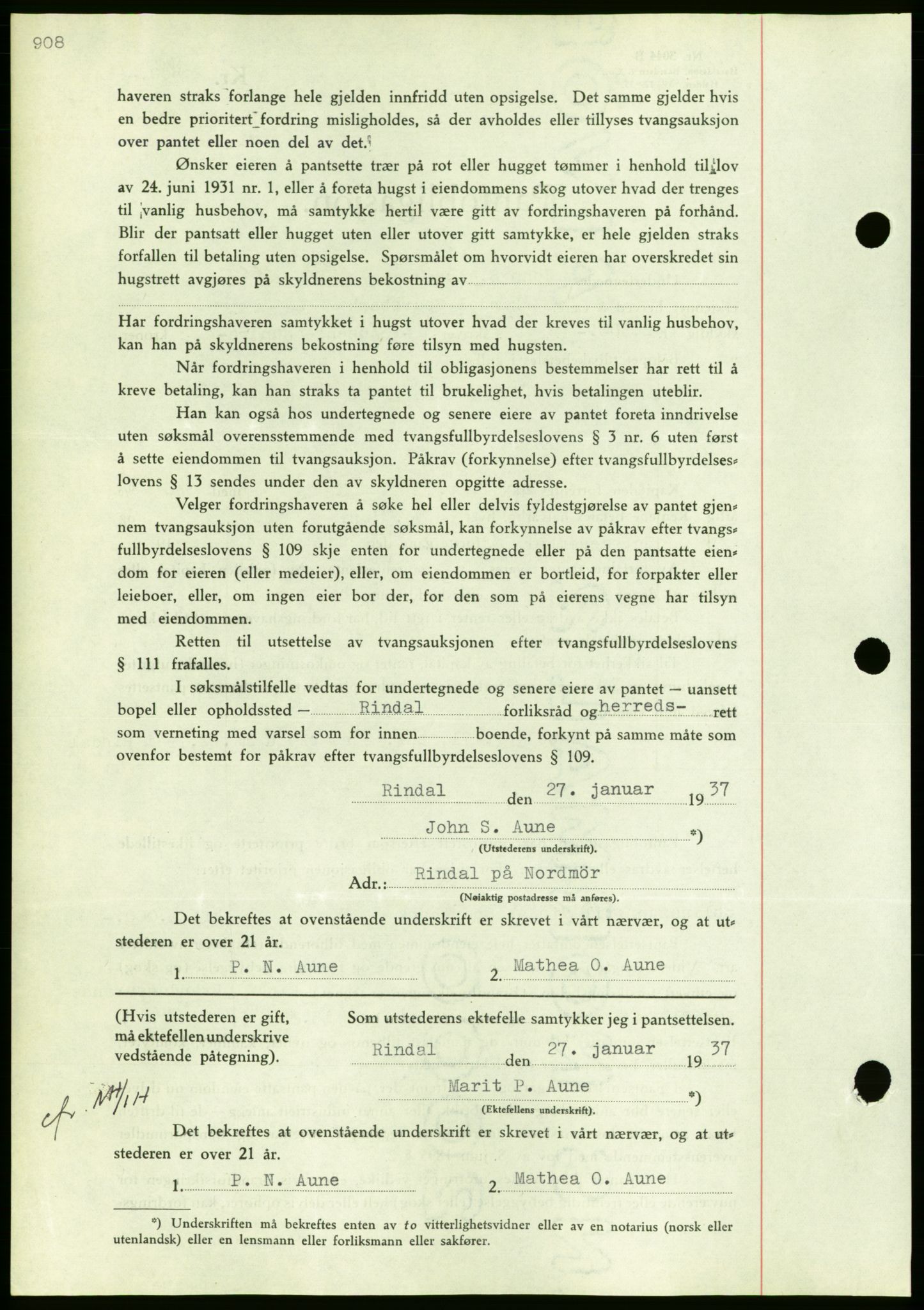 Nordmøre sorenskriveri, AV/SAT-A-4132/1/2/2Ca/L0090: Pantebok nr. B80, 1936-1937, Dagboknr: 276/1937