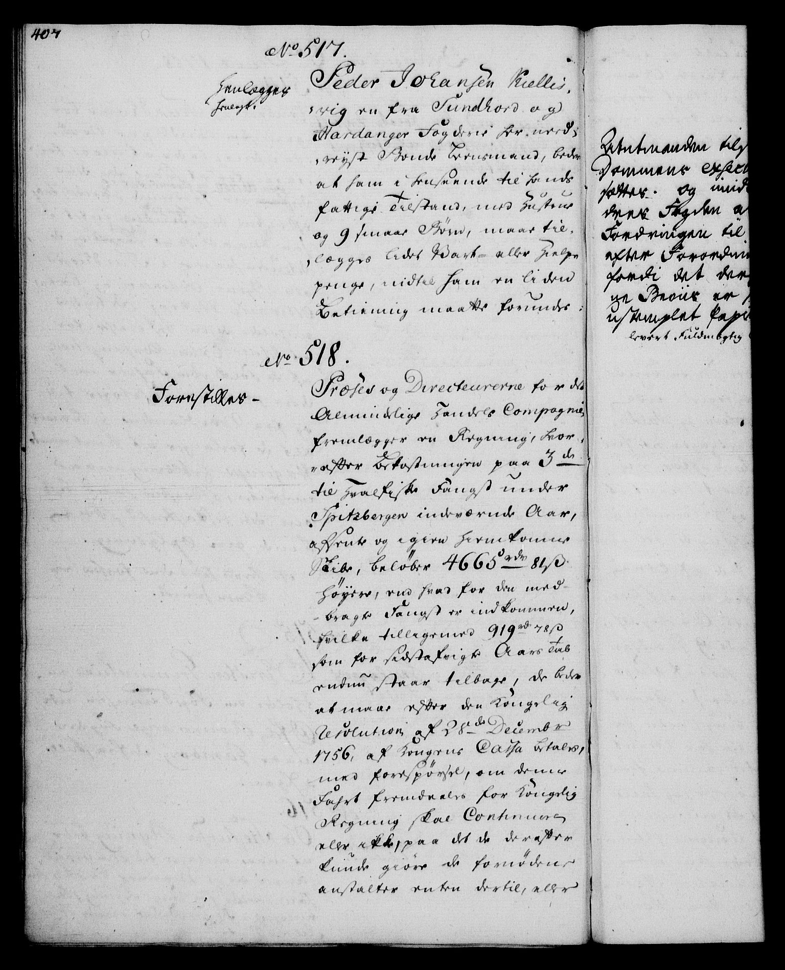 Rentekammeret, Kammerkanselliet, RA/EA-3111/G/Gh/Gha/L0034: Norsk ekstraktmemorialprotokoll (merket RK 53.79), 1756-1759, s. 409
