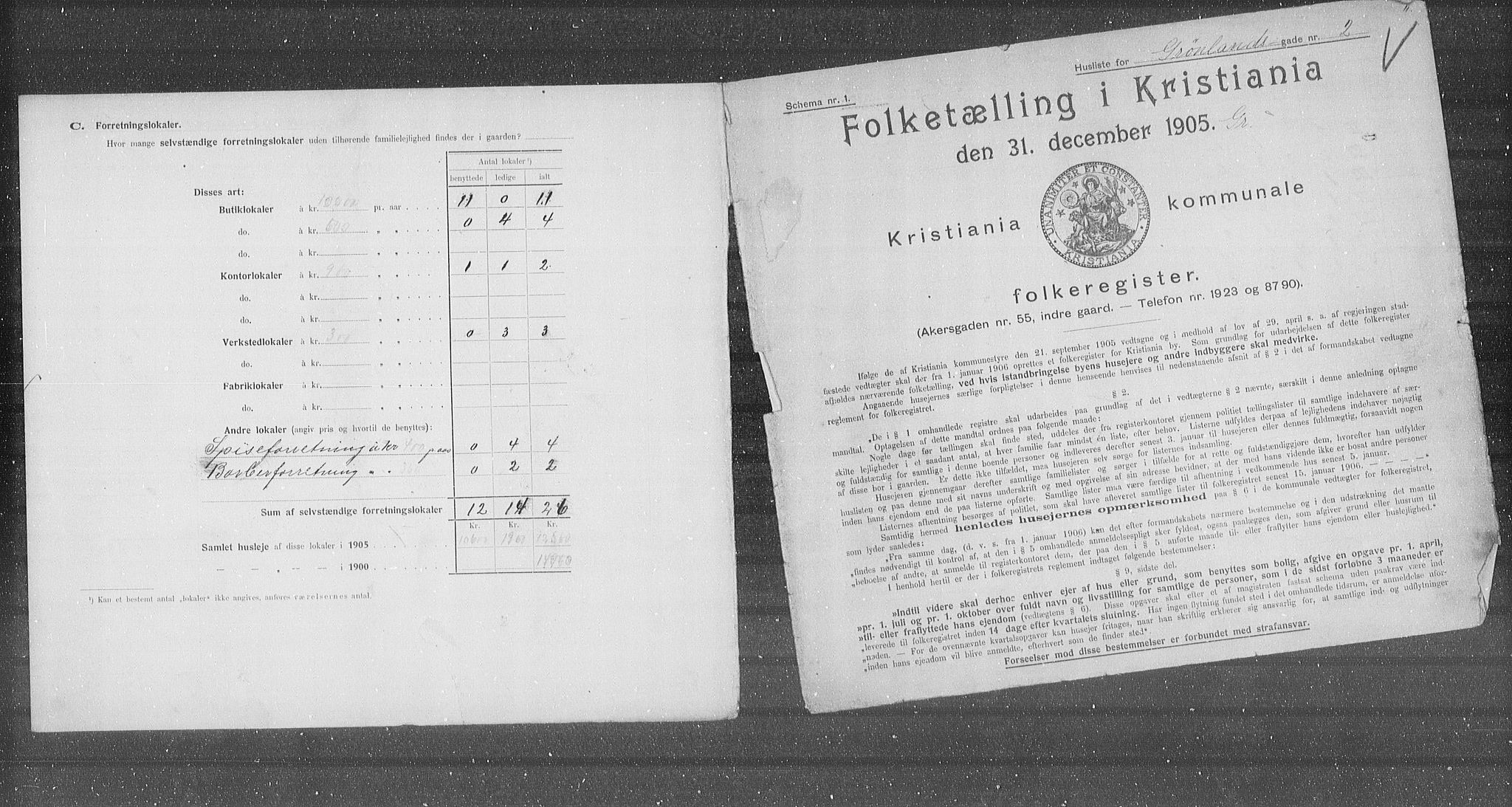 OBA, Kommunal folketelling 31.12.1905 for Kristiania kjøpstad, 1905, s. 16236