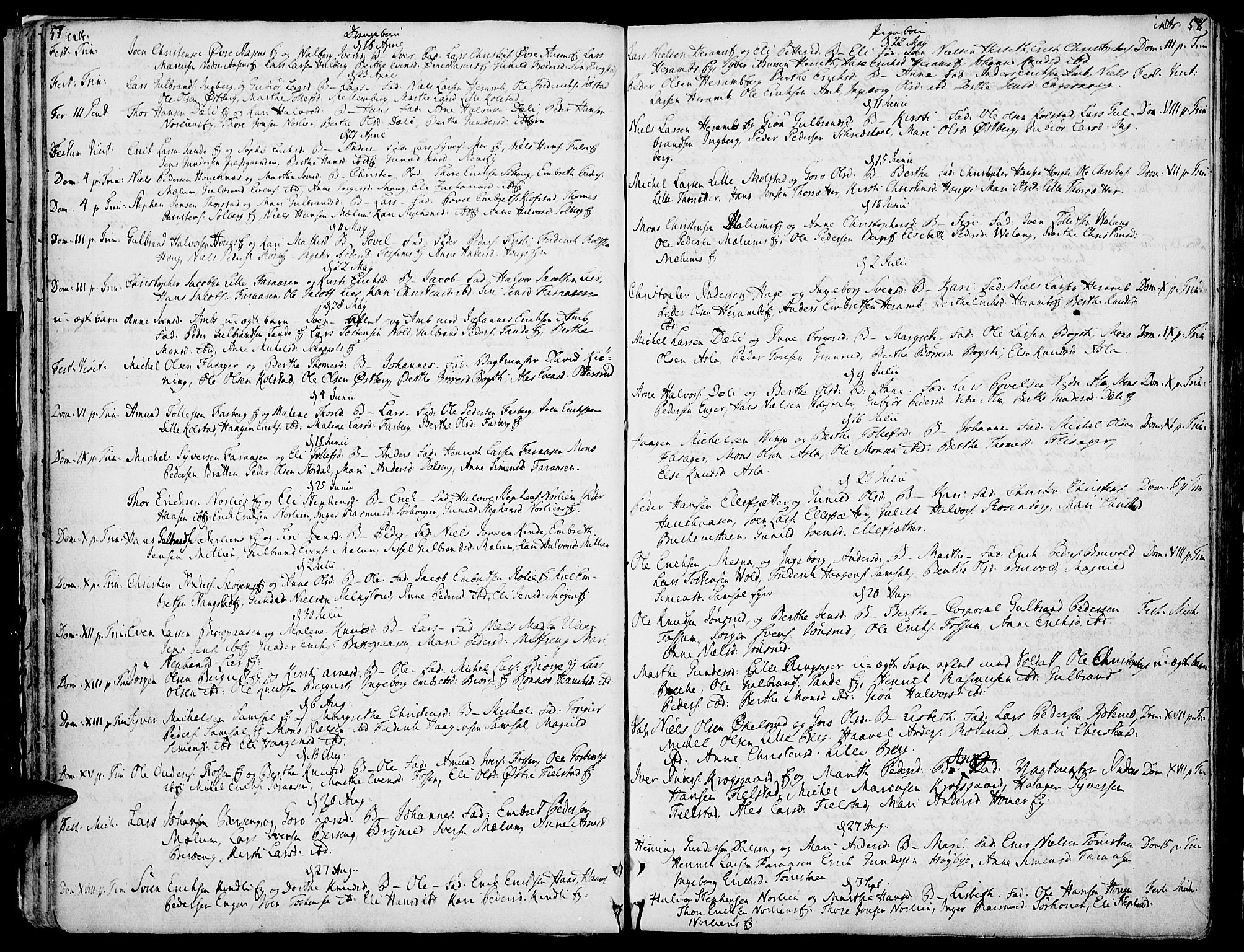 Ringsaker prestekontor, AV/SAH-PREST-014/K/Ka/L0002: Ministerialbok nr. 2, 1747-1774, s. 57-58