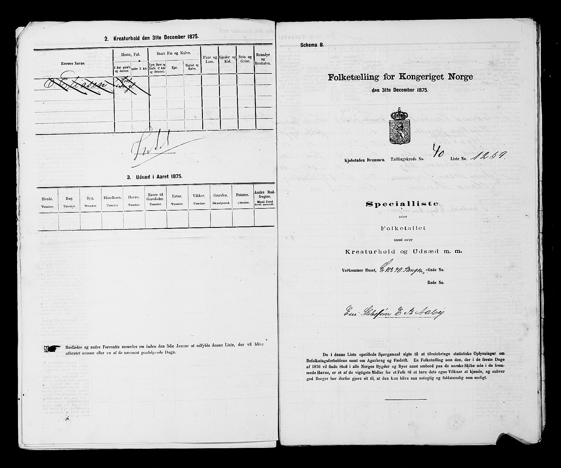 SAKO, Folketelling 1875 for 0602 Drammen kjøpstad, 1875, s. 3450