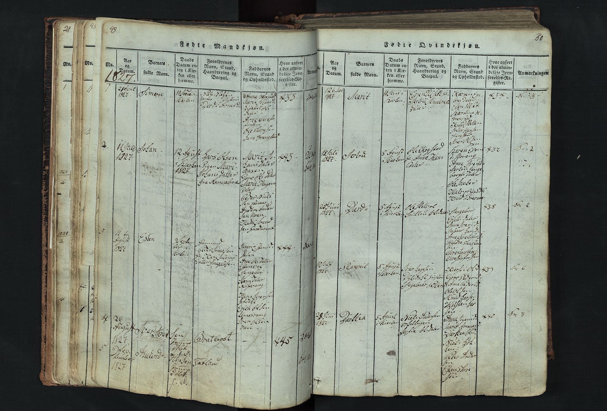 Kvikne prestekontor, AV/SAH-PREST-064/H/Ha/Hab/L0001: Klokkerbok nr. 1, 1815-1895, s. 49-50