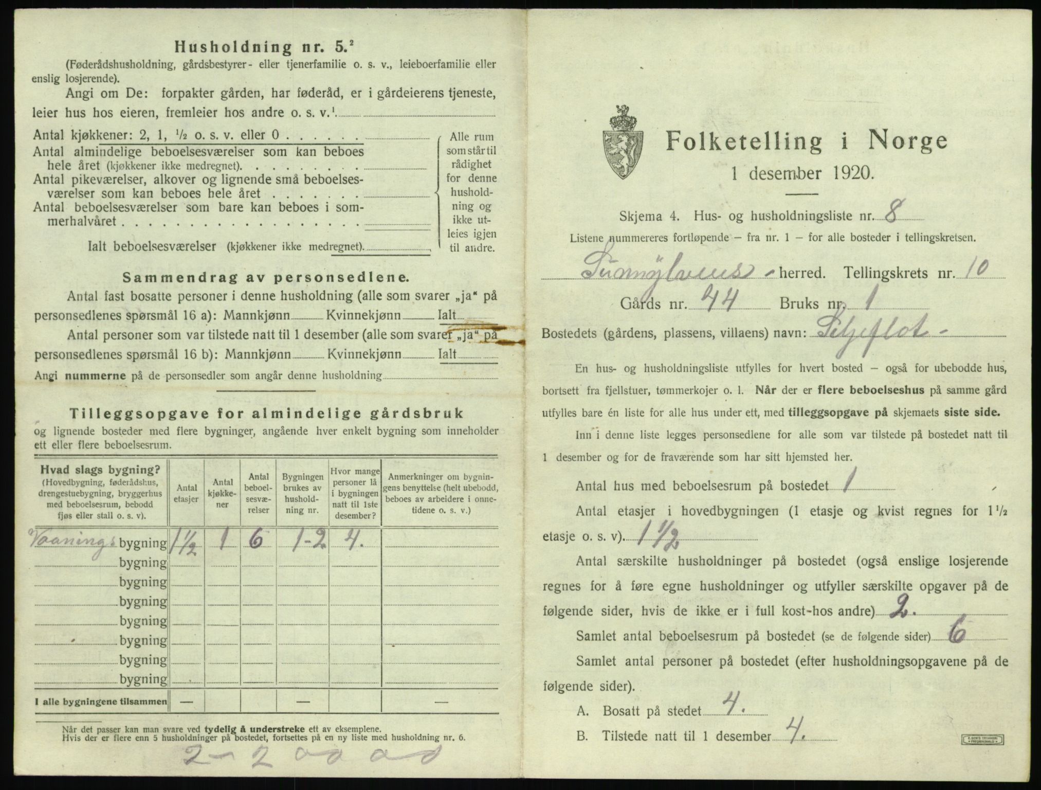 SAT, Folketelling 1920 for 1523 Sunnylven herred, 1920, s. 454