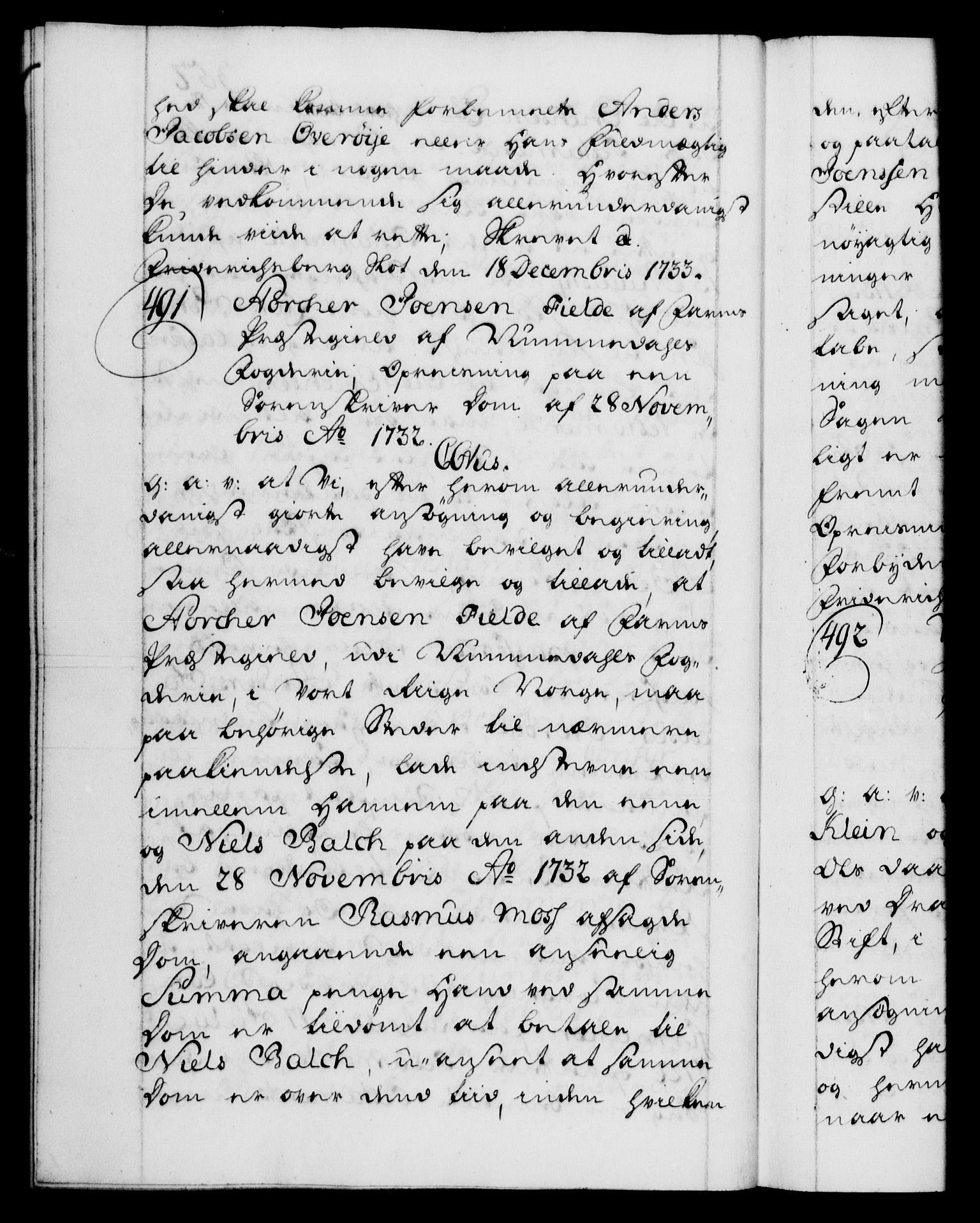 Danske Kanselli 1572-1799, AV/RA-EA-3023/F/Fc/Fca/Fcaa/L0028: Norske registre, 1733-1734, s. 357b