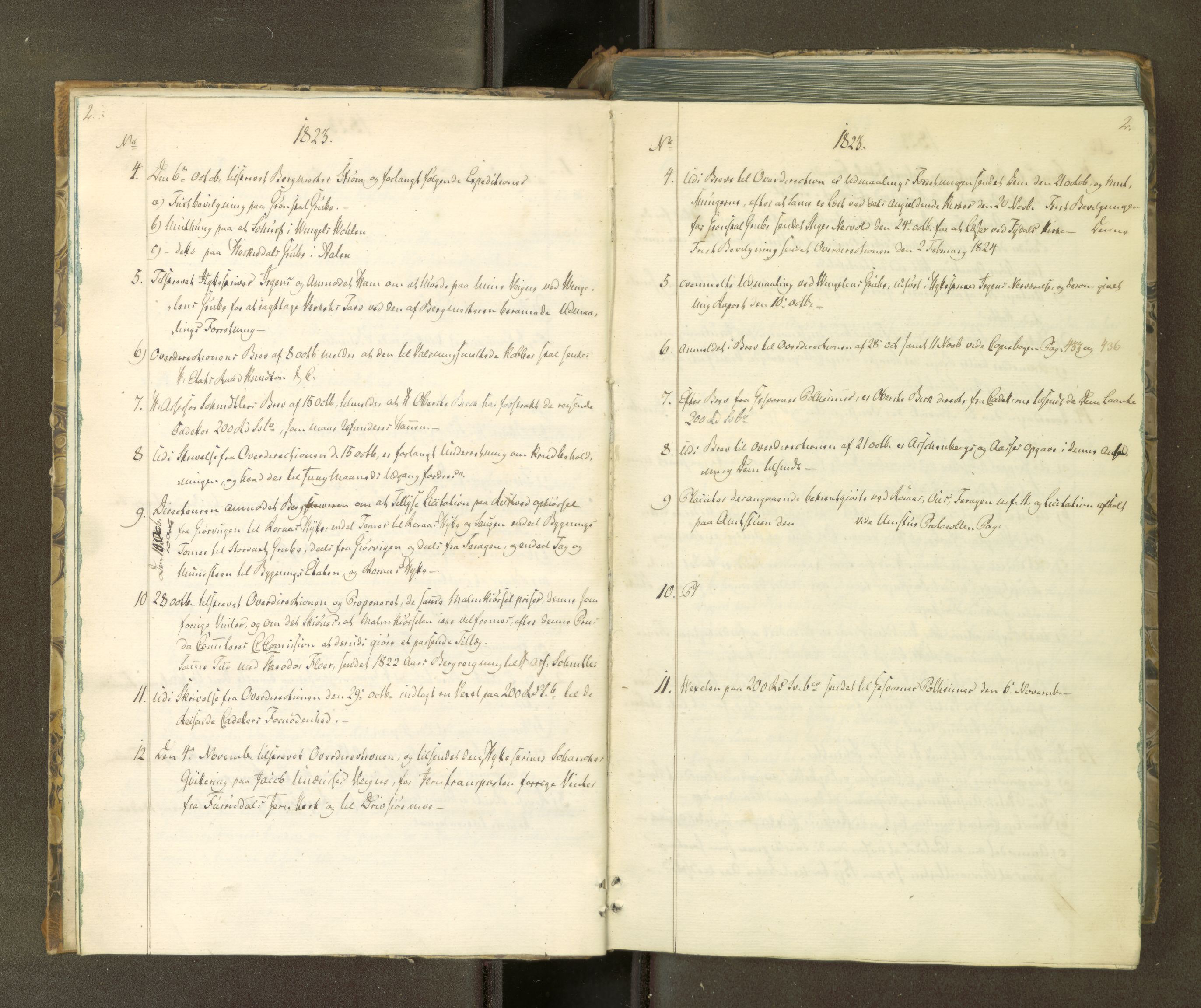 Røros kobberverk, AV/SAT-PA-0211/1/38/L0053: 2.1 Direktørens journal. Forhandlingsprotokoll, 1823-1827