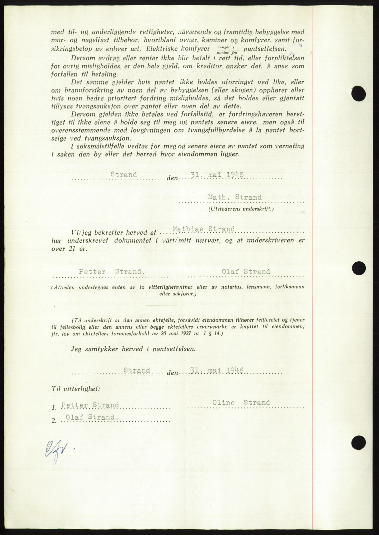 Søre Sunnmøre sorenskriveri, AV/SAT-A-4122/1/2/2C/L0116: Pantebok nr. 4B, 1948-1949, Dagboknr: 782/1948