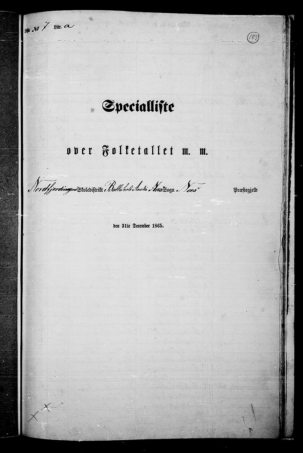 RA, Folketelling 1865 for 0411P Nes prestegjeld, 1865, s. 156