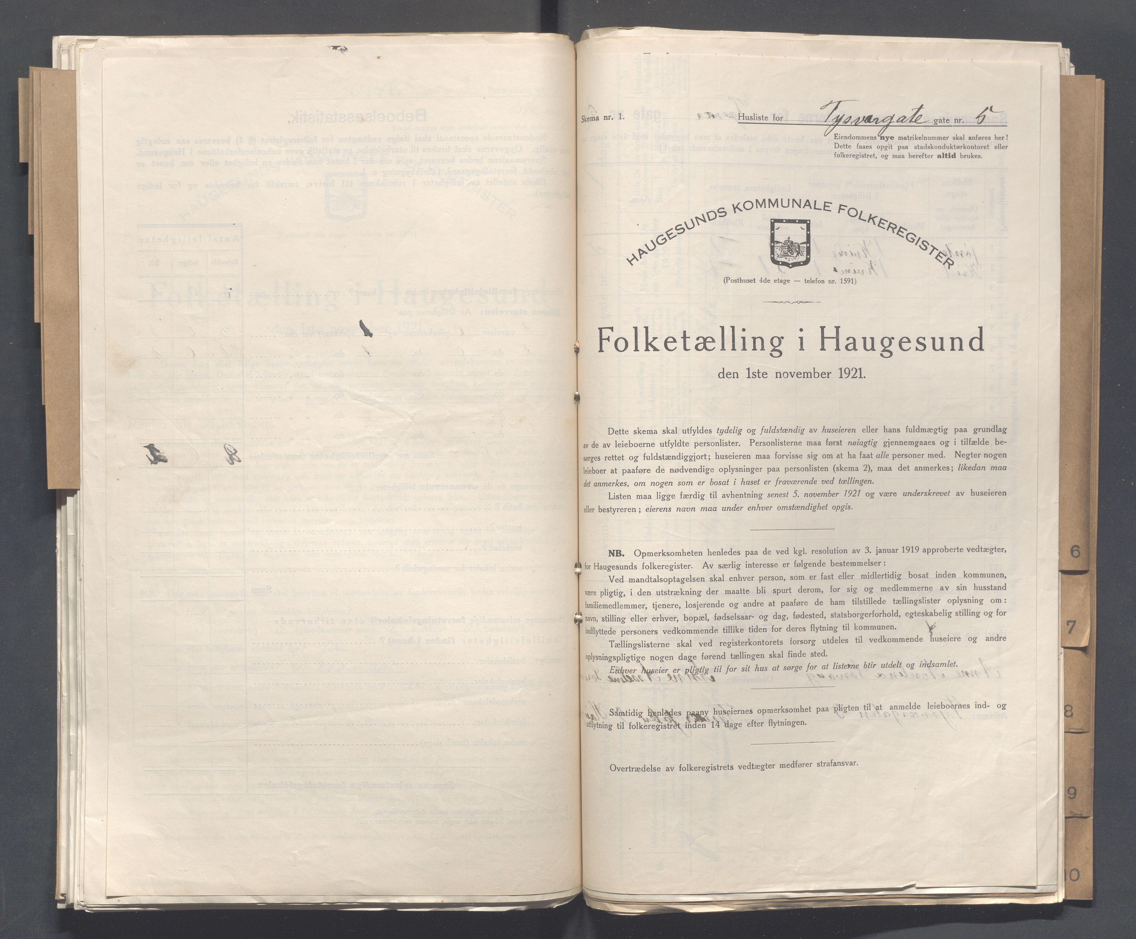 IKAR, Kommunal folketelling 1.11.1921 for Haugesund, 1921, s. 5486