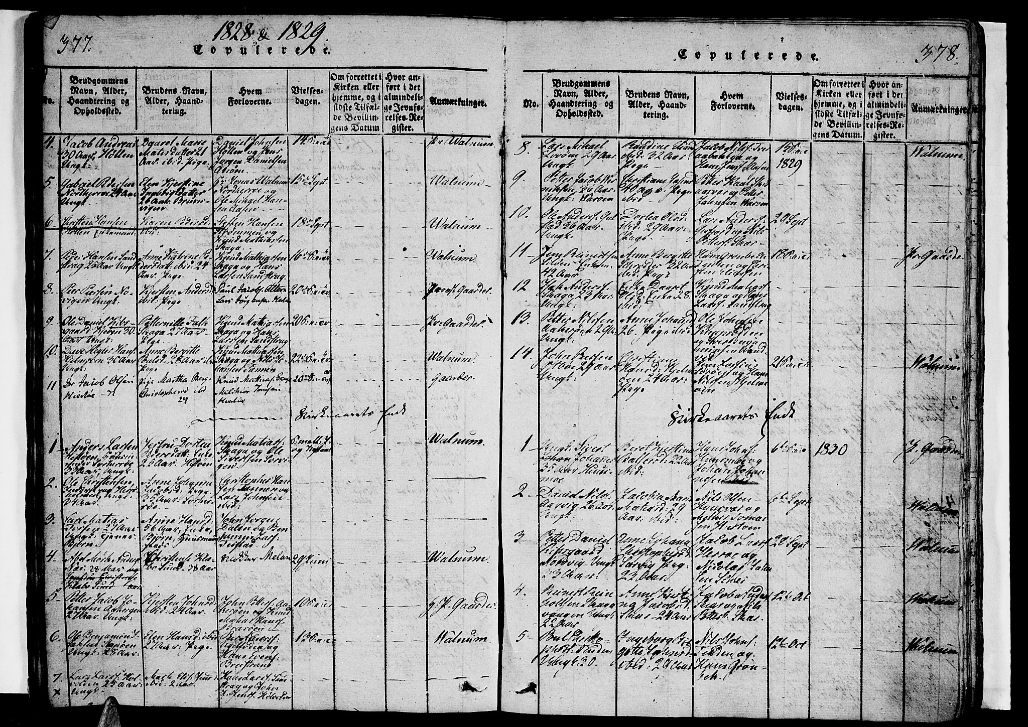 Ministerialprotokoller, klokkerbøker og fødselsregistre - Nordland, AV/SAT-A-1459/834/L0510: Klokkerbok nr. 834C01, 1820-1847, s. 377-378